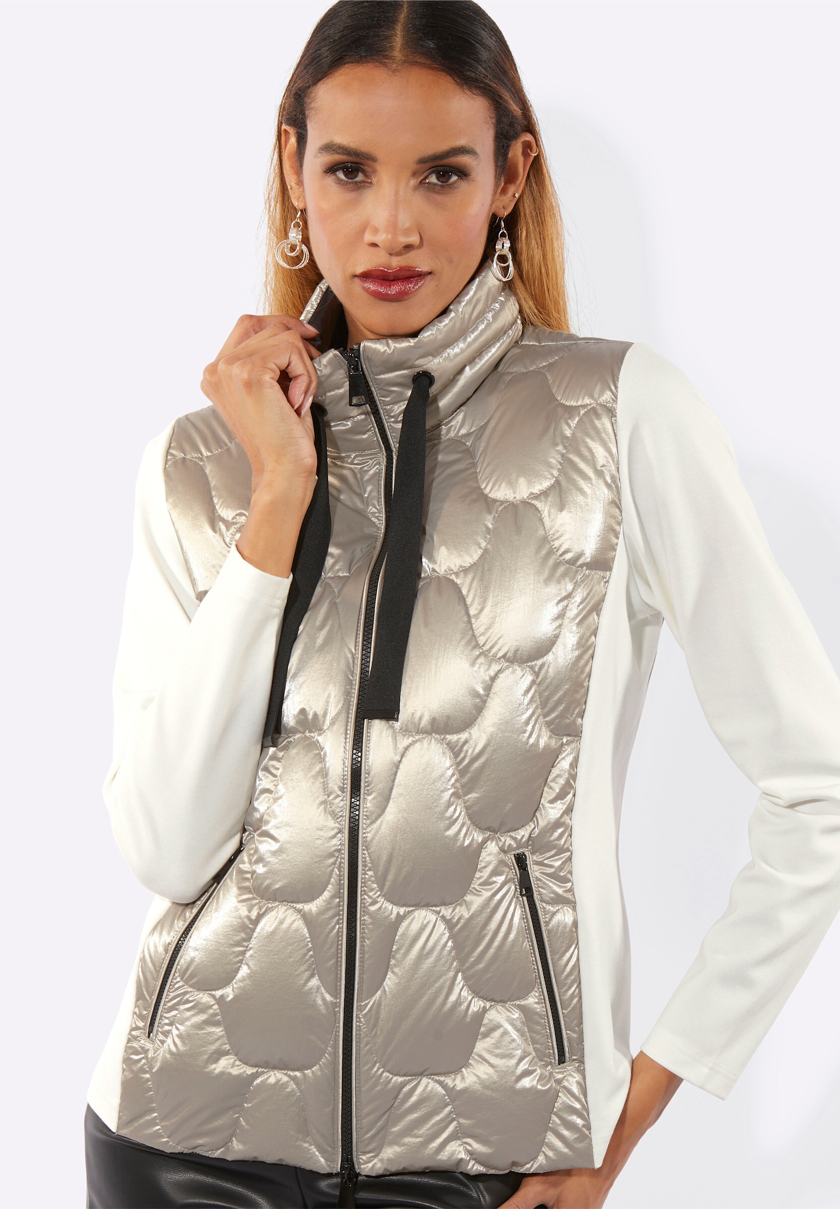 creation L Daunenjacke »Daunen-Jacke Daunenjacke im Materialmix« ohne Kapuze