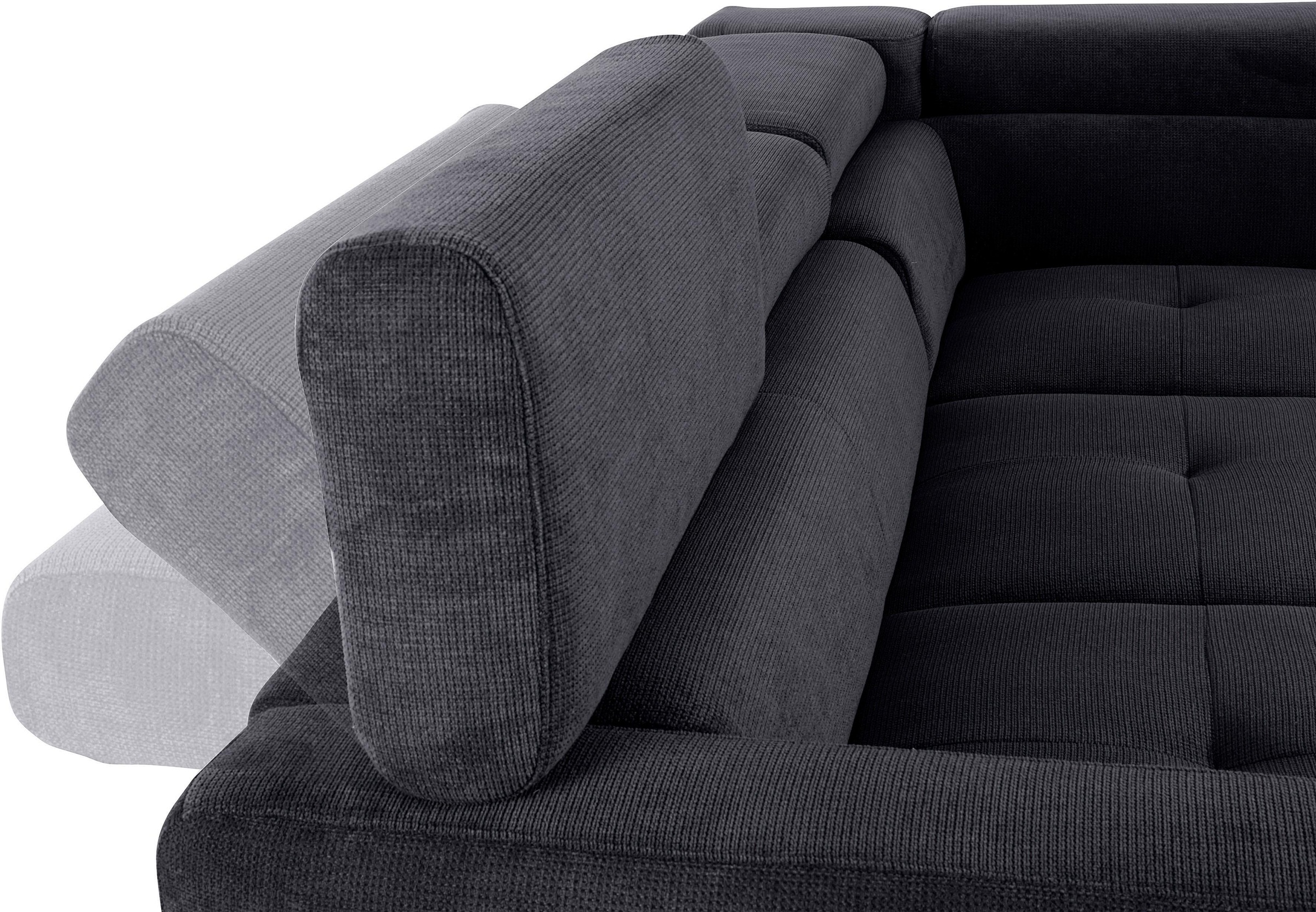 COTTA Ecksofa »Sammy L-Form« mit Kopfteilverstellung, wahlweise mit Bettfunktion & Bettkasten