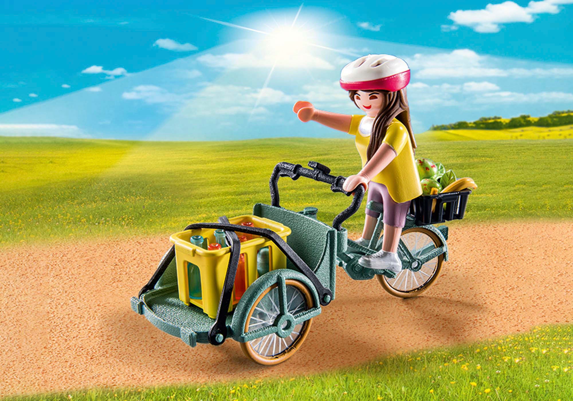 Playmobil® Konstruktions-Spielset »Lastenfahrrad (71306), Country«, (28 St.), teilweise aus recyceltem Material; Made in Europe