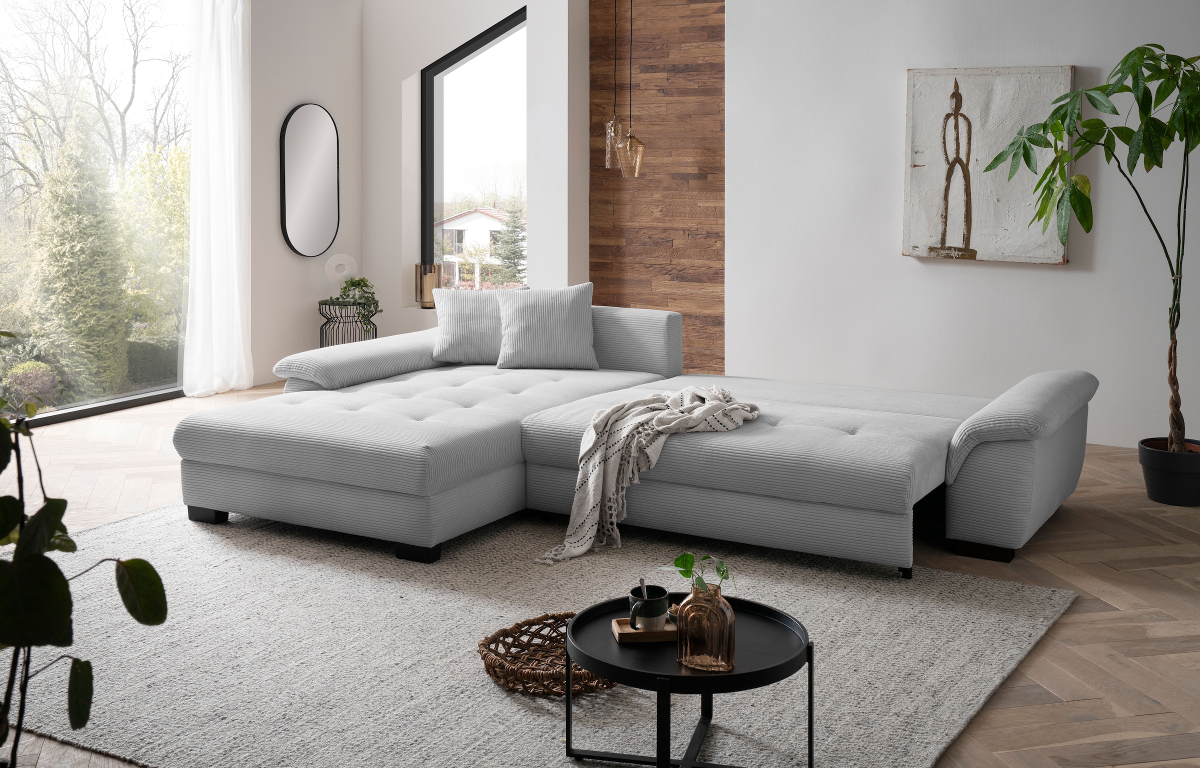 Mr. Couch Ecksofa »Dario, L-Form, mit Bett und Bettkasten« wahlweise mit Kaltschaum