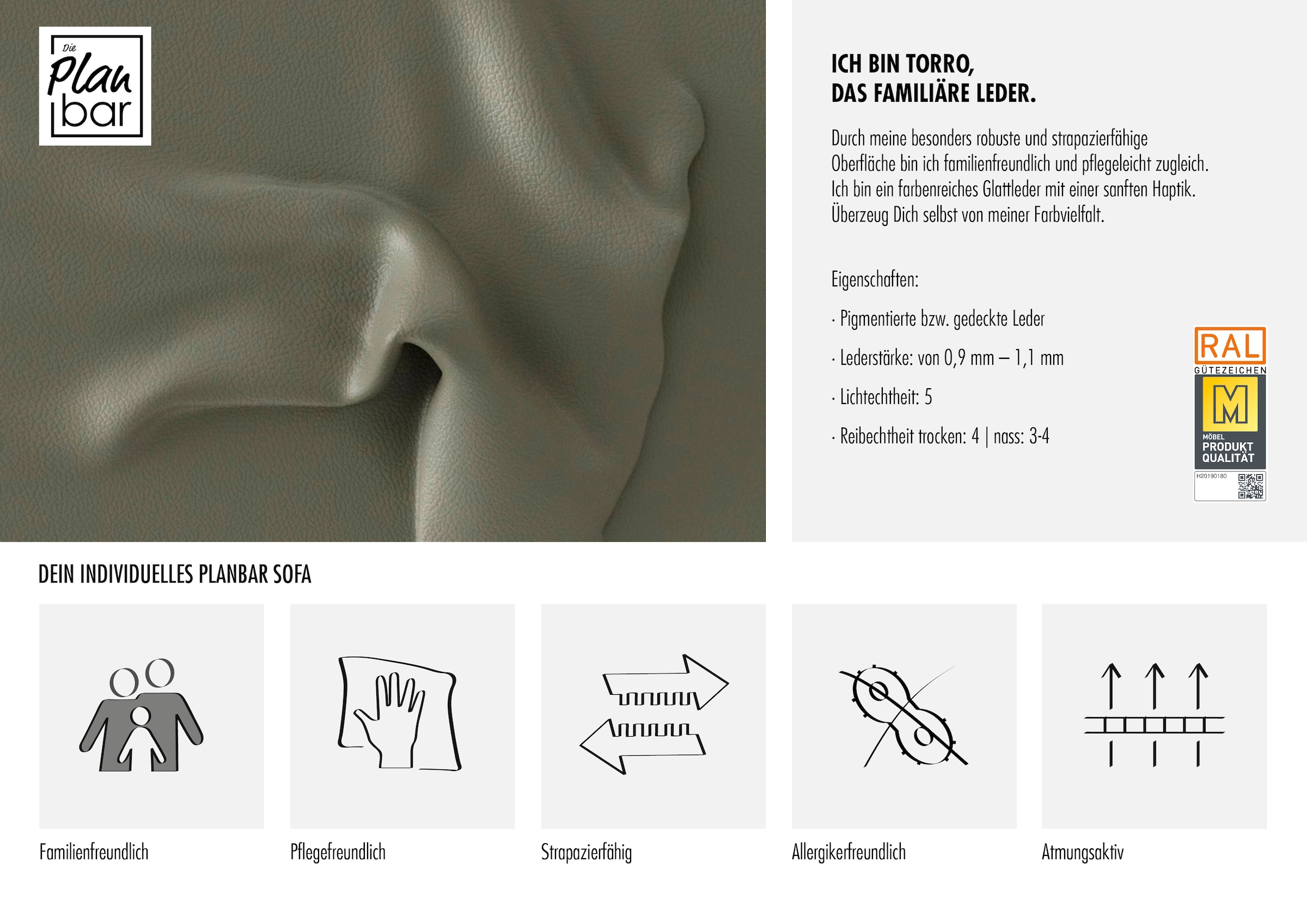 Die PlanBar Ecksofa »PN-EM20061; wahlweise frei im Raum stellbar« wahlweise mit echt bezogenem Rücken und Sitztiefenverstellung