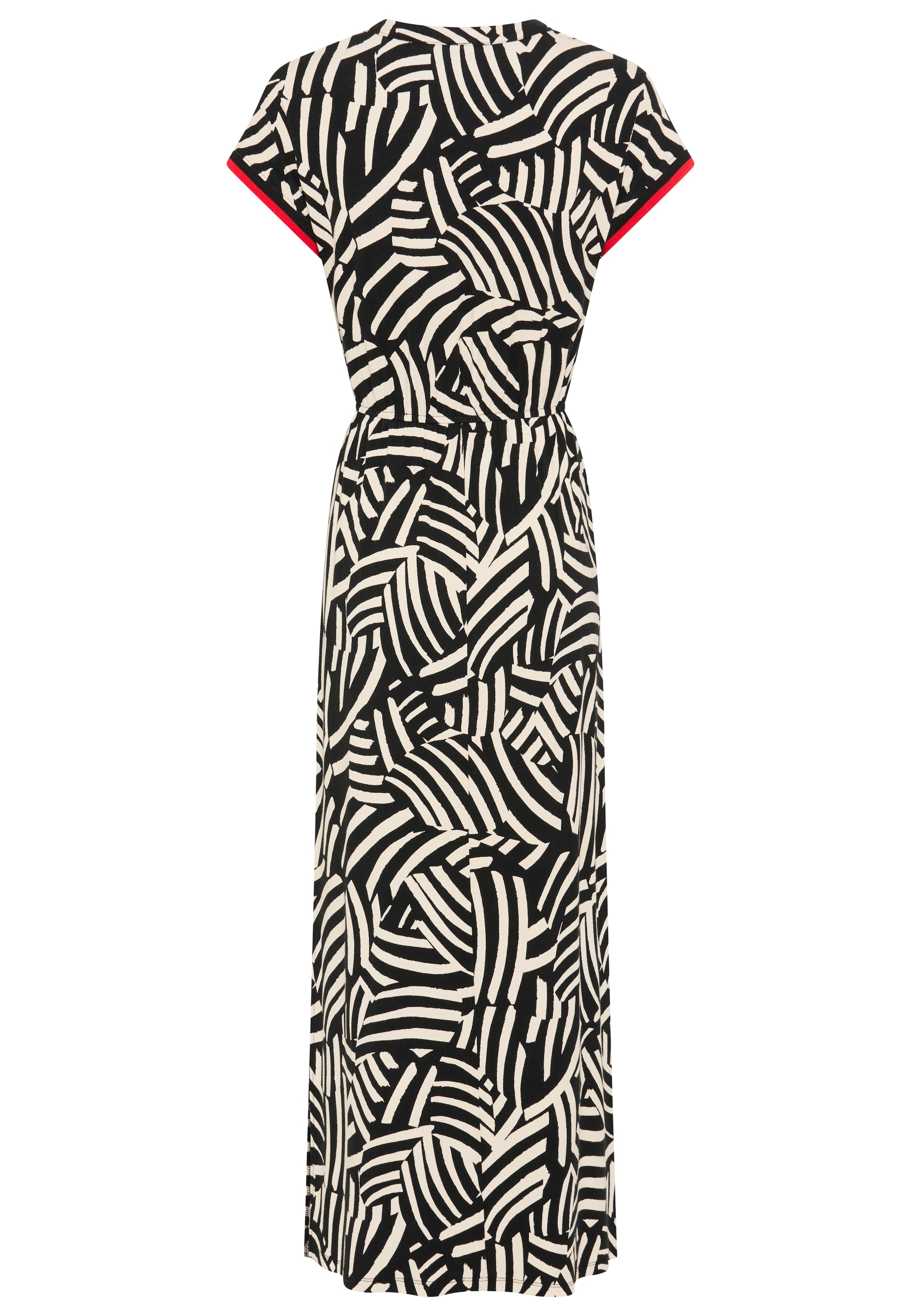 Laura Scott Midikleid abstraktes aDesign, mit Kontrastfarbenen Details