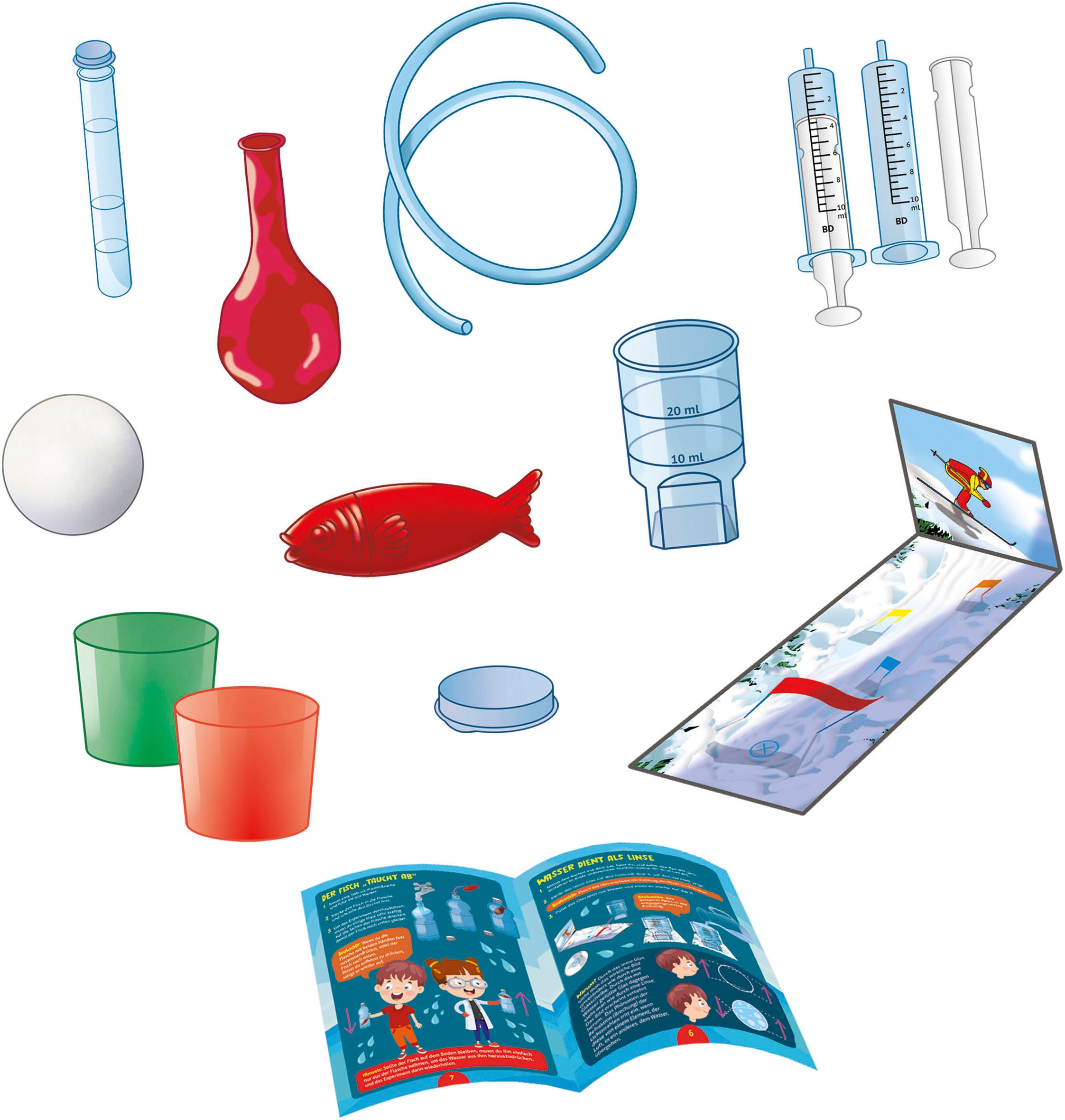 Clementoni® Experimentierkasten »Galileo Lab, Experimentiere mit Luft und Wasser«, Made in Europe