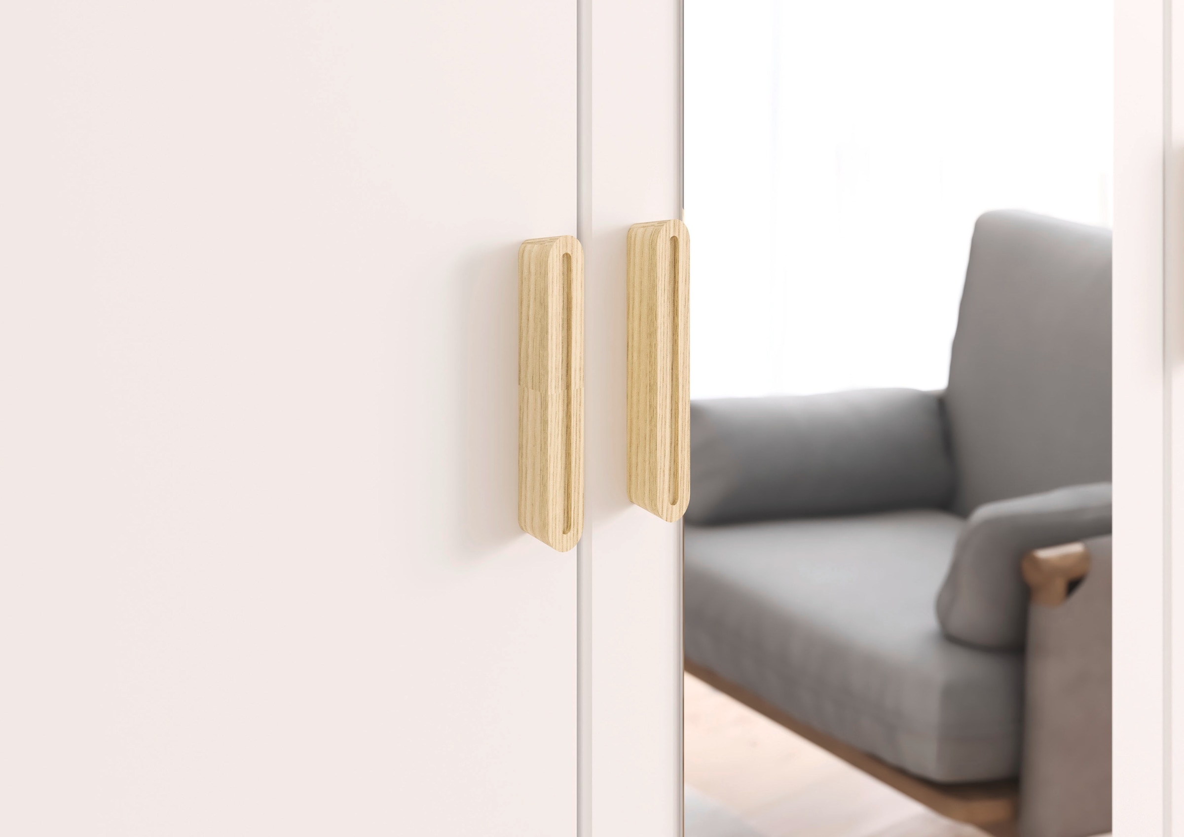 rauch Kleiderschrank »Ottos Choice Skandi Kinderzimmer Bestseller Schlafzimmerschrank FALUN« Breite 137/182, Höhe 203 cm,  im modernen Skandi-Look, Füße/Griffe Eiche massiv MADE IN GERMANY