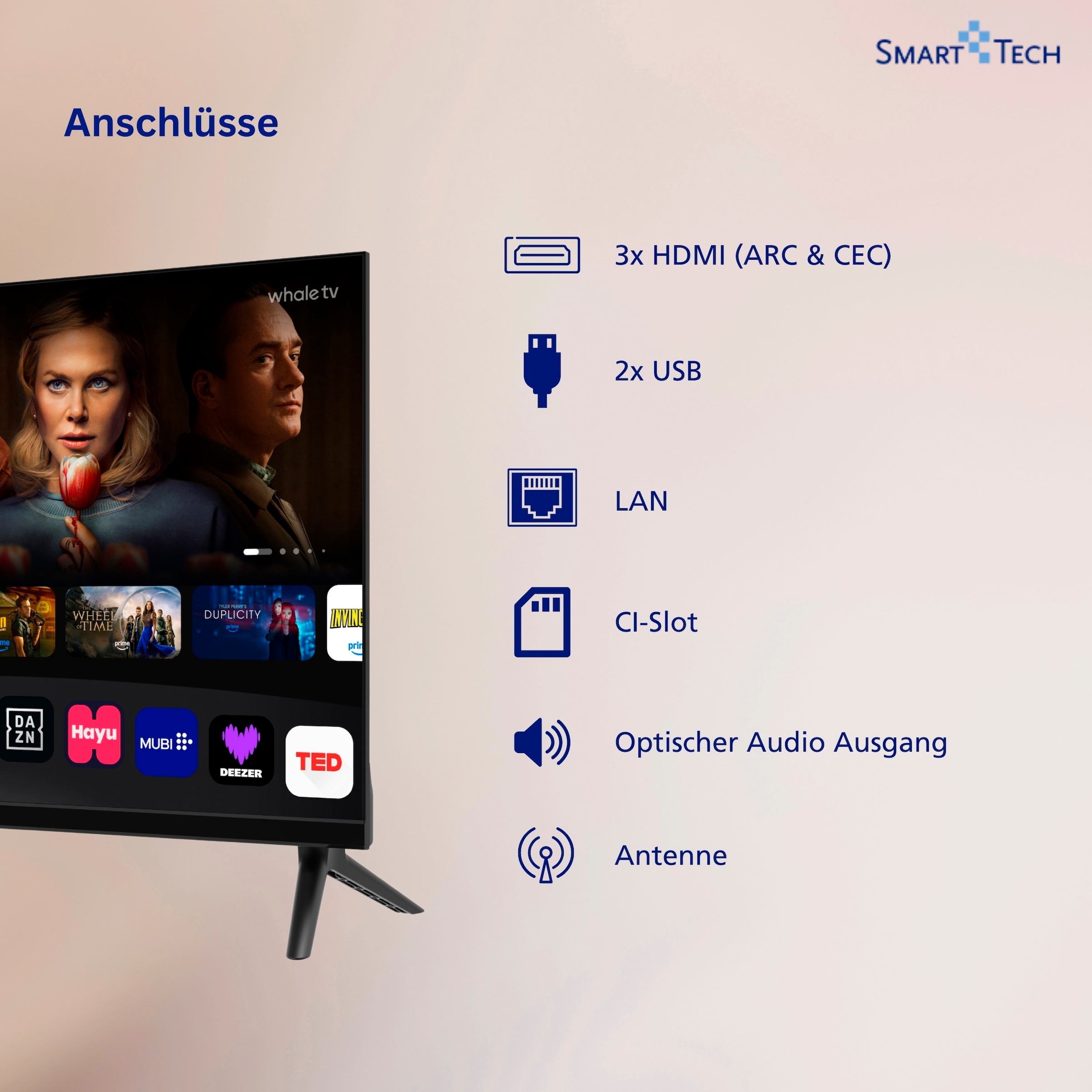 Smart Tech LED-Fernseher »24HH01V« 60 cm/24 ″ HD ready Smart-TV