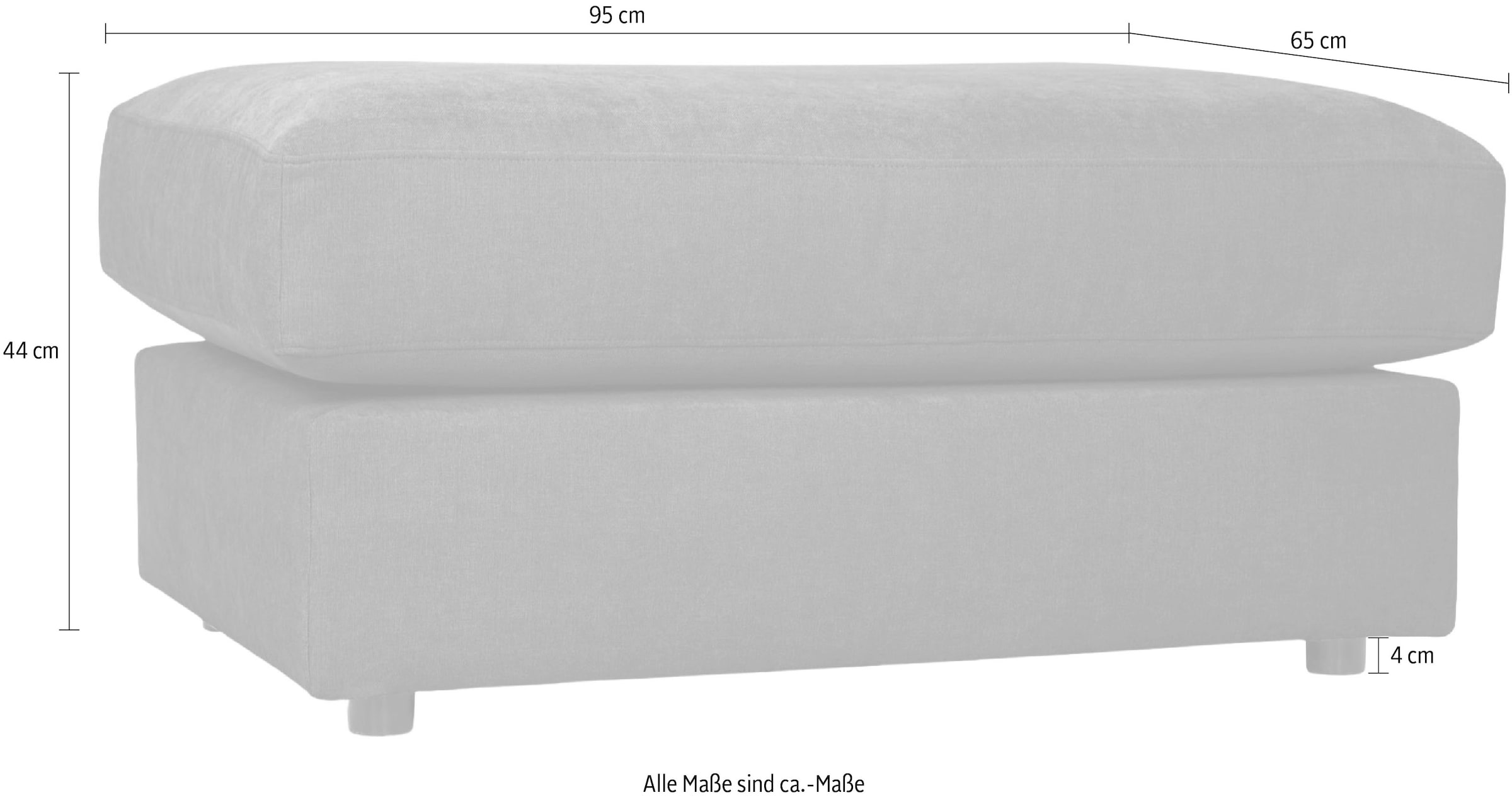 OTTO home Polsterhocker »Nivette, weiches Chenille« 95x65 cm, eine tolle Ergänzung zum Sofa