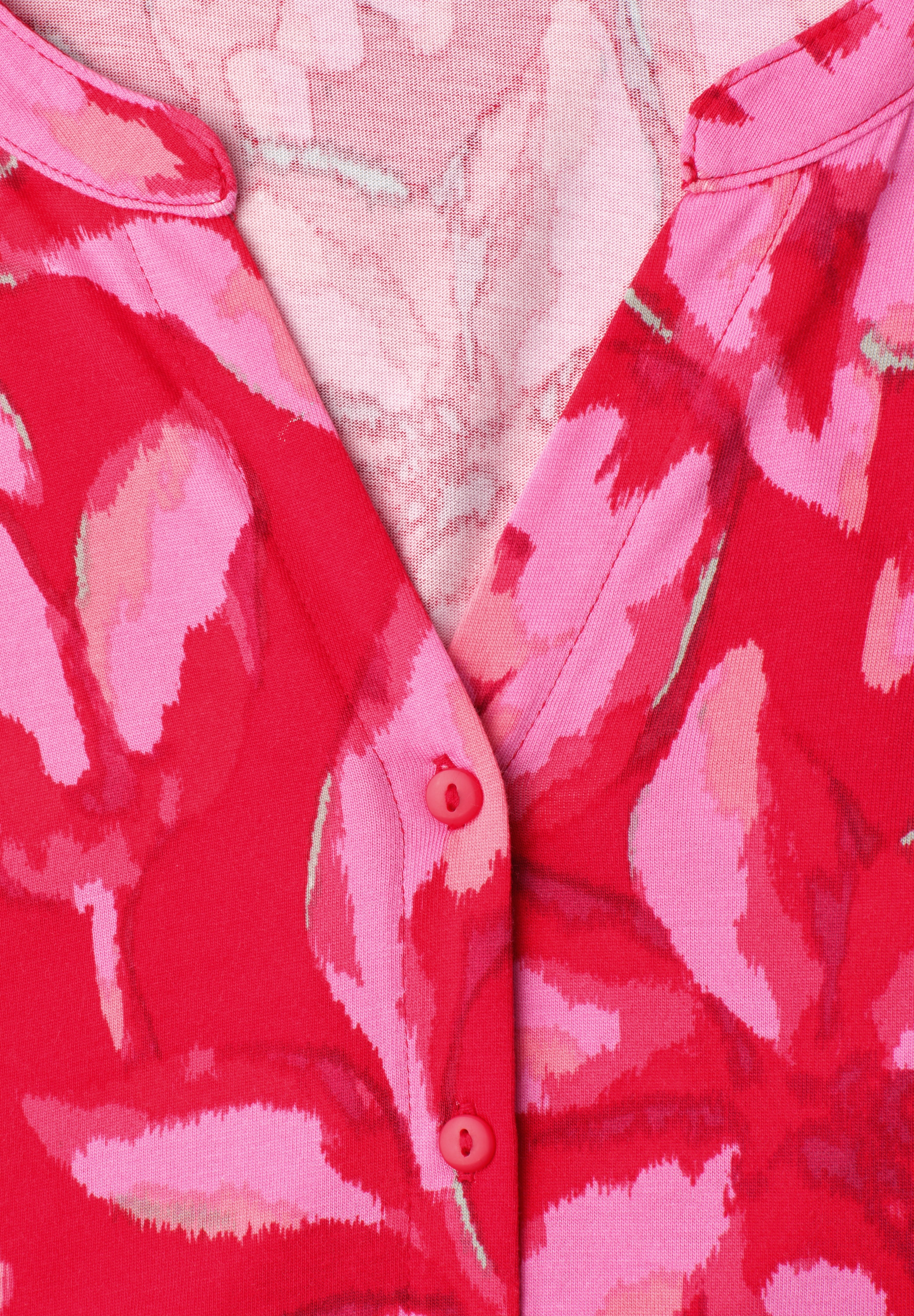 STREET ONE Shirttop Sommershirt im floralem Look und mit Knopfleiste