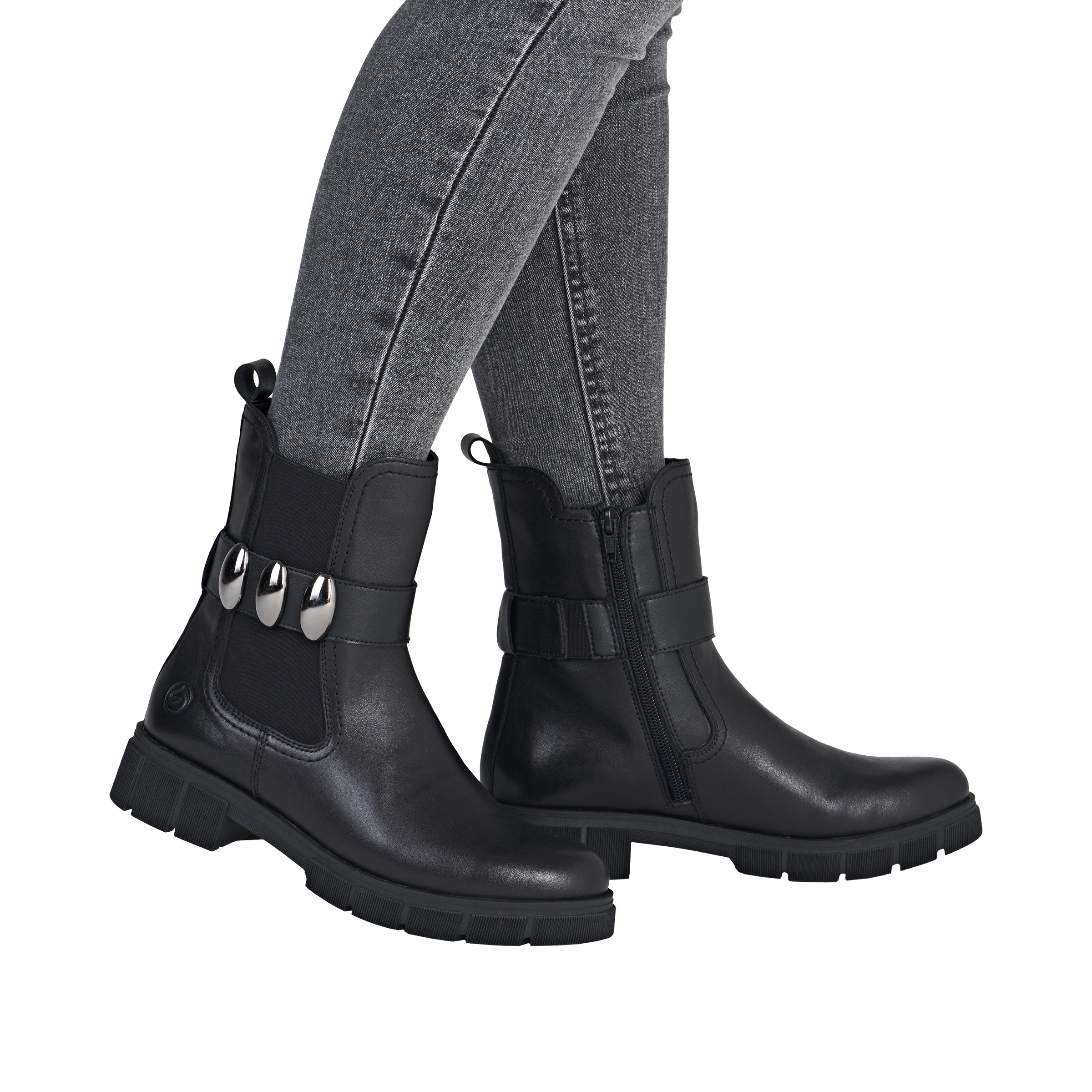 Remonte Chelseaboots, Boots, Stiefelette, Profilsohle, Stretcheinsatz und Reißverschluss