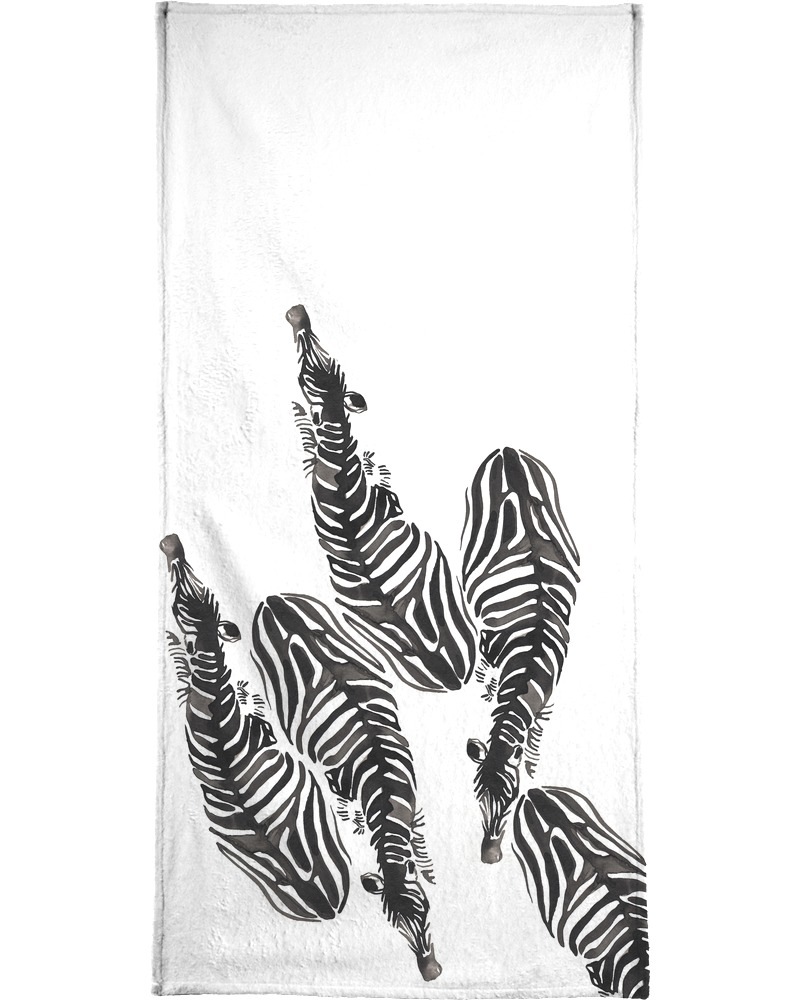Juniqe Handtuch »Zebra«, (1 St.), Weiche Frottee-Veloursqualität