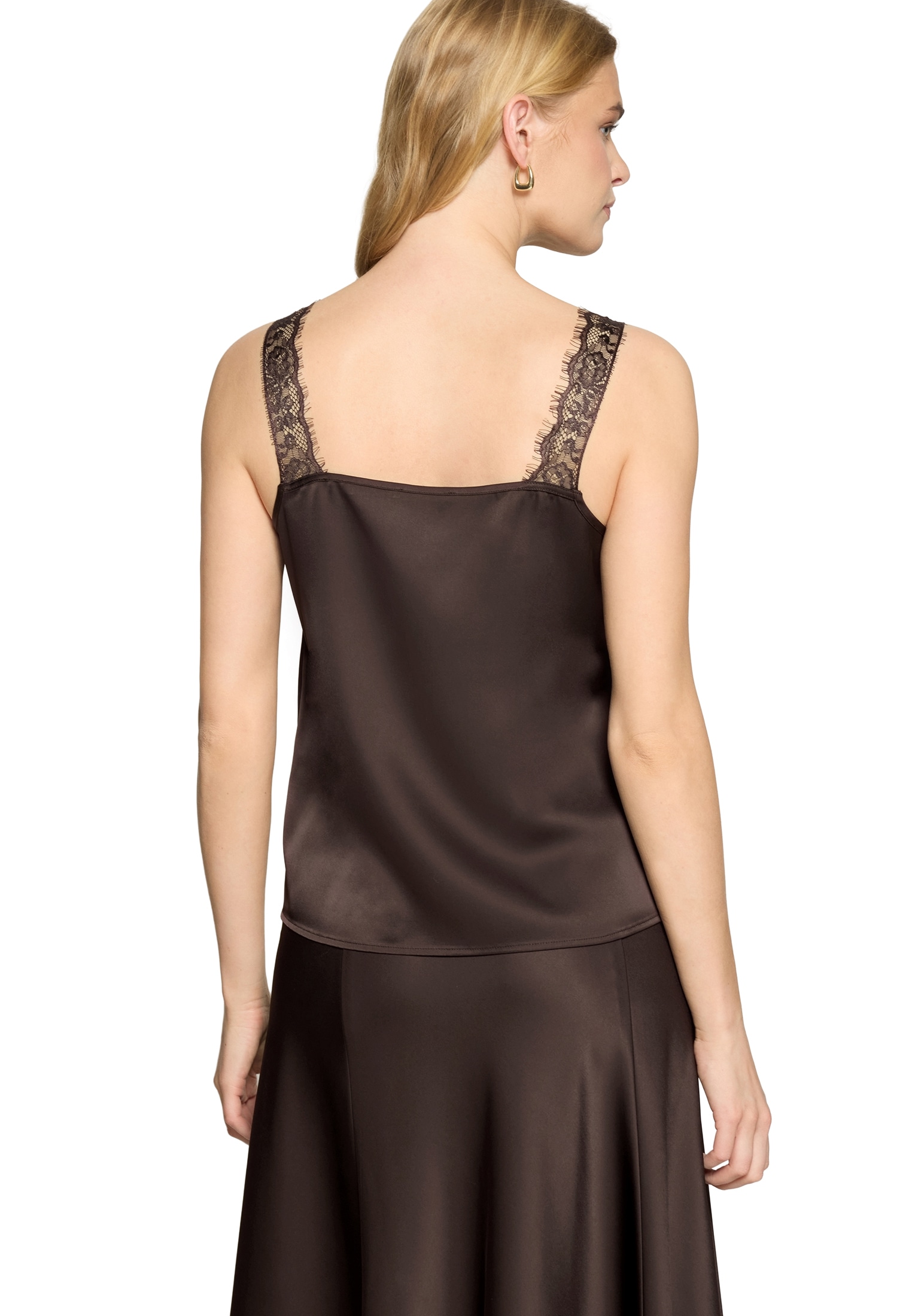 Zero Spitzenbluse »Basic-Top mit V-Ausschnitt«
