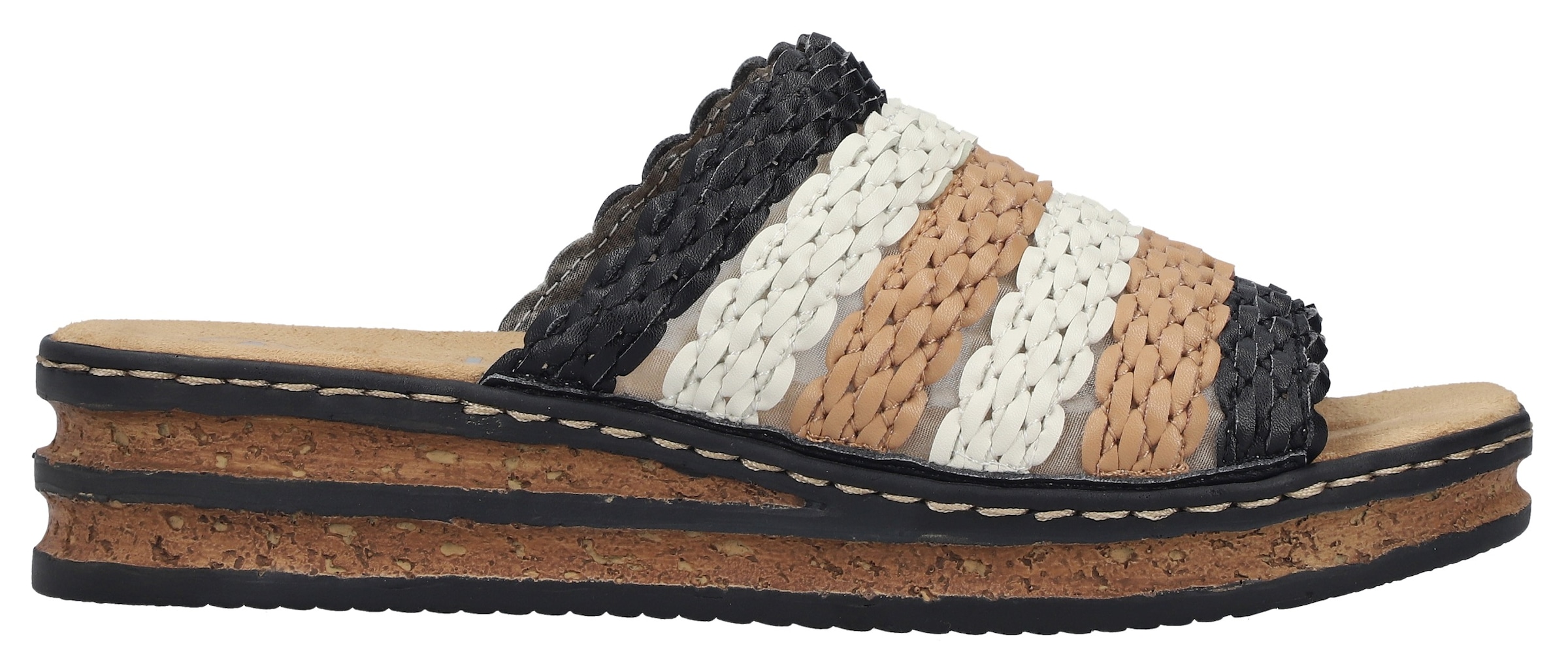 Rieker Pantolette  Sommerschuh, Urlaubsschuh, Keilpantolette zum Schlupfen