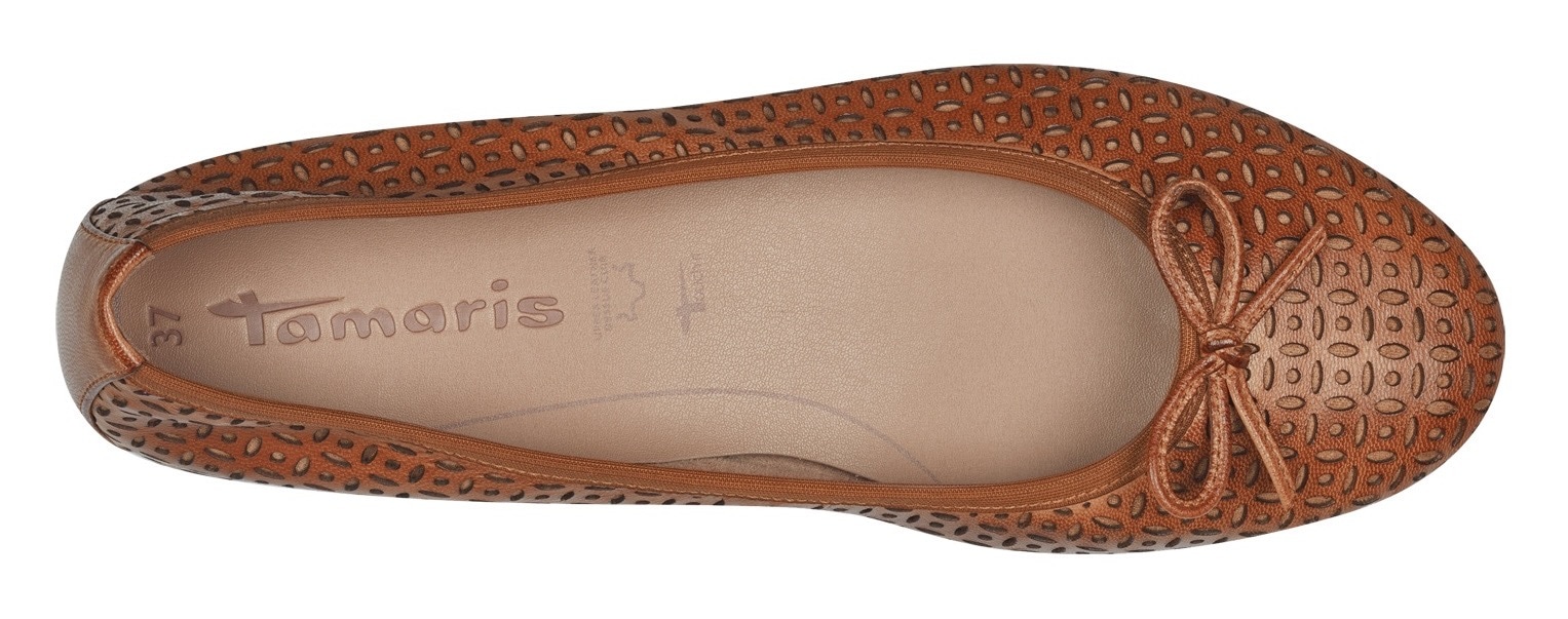Tamaris Ballerina, Businessschuh, Halbschuh, Schlupfschuh mit hübscher Zierschleife