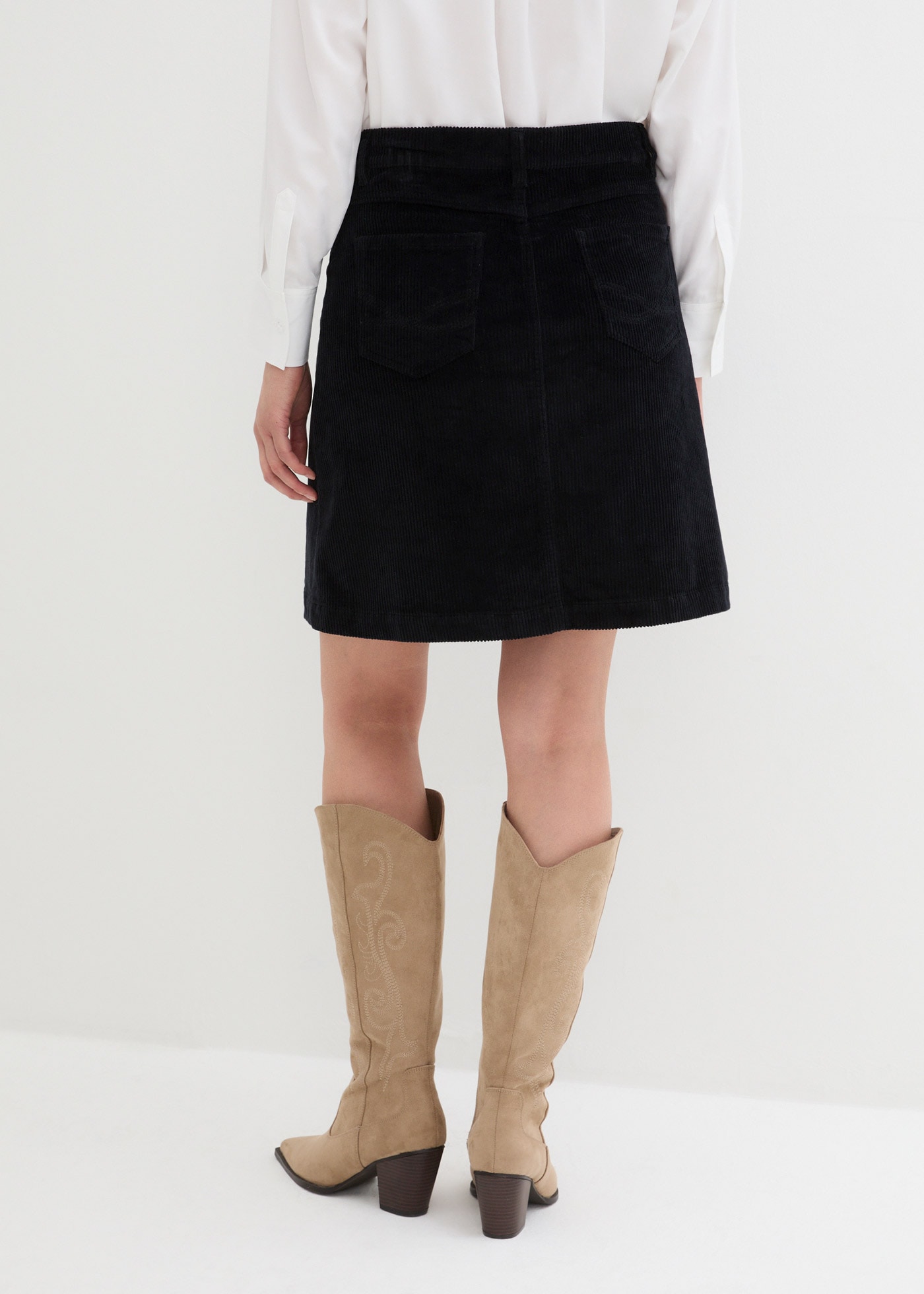 bonprix Cordrock »Stretch-Cordrock mit Knopfleiste« aus Baumwolle und Elasthan, A-Linie, mit Knopfleiste