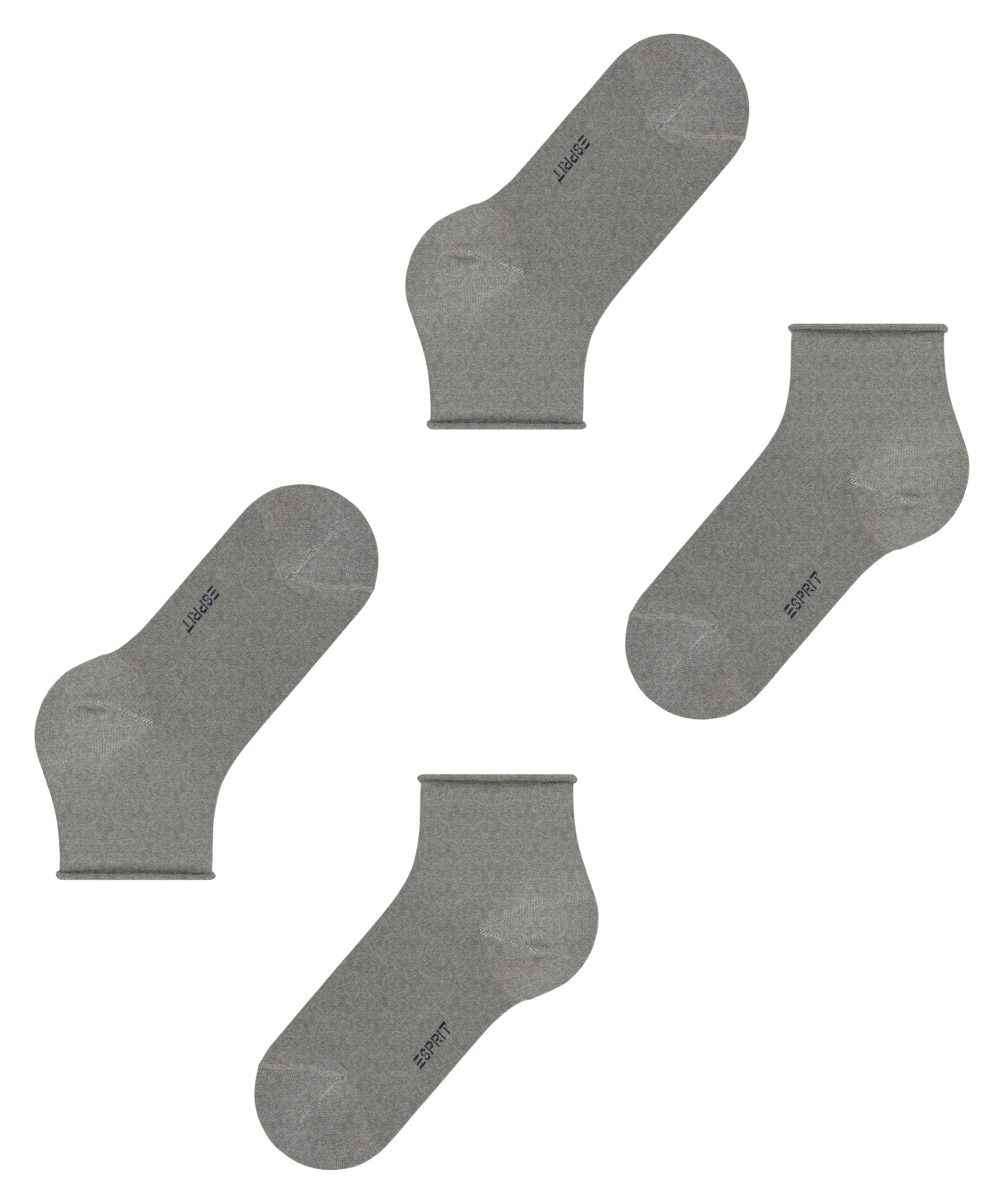 Esprit Kurzsocken »Basic Pure« 2 Paar,  unifarbenes Basic-Design, Rollbündchen