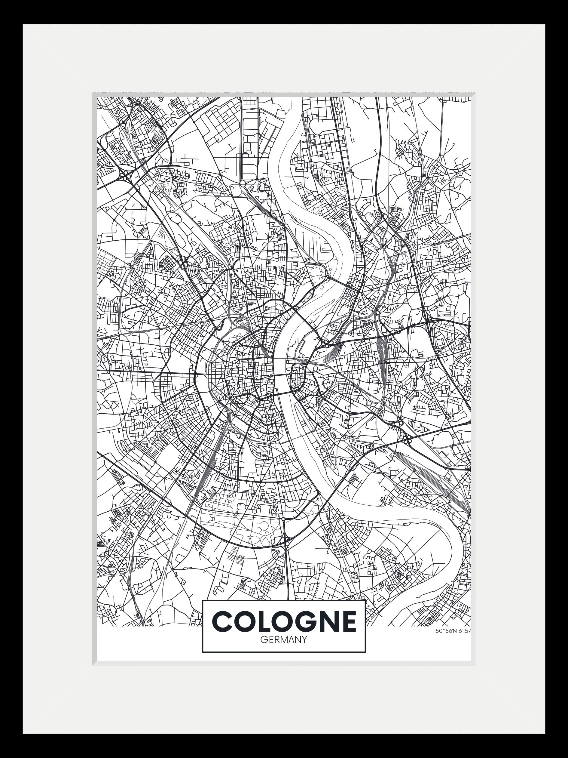 queence Bild »Cologne Stadtkarte«, Städte, (1 St.)