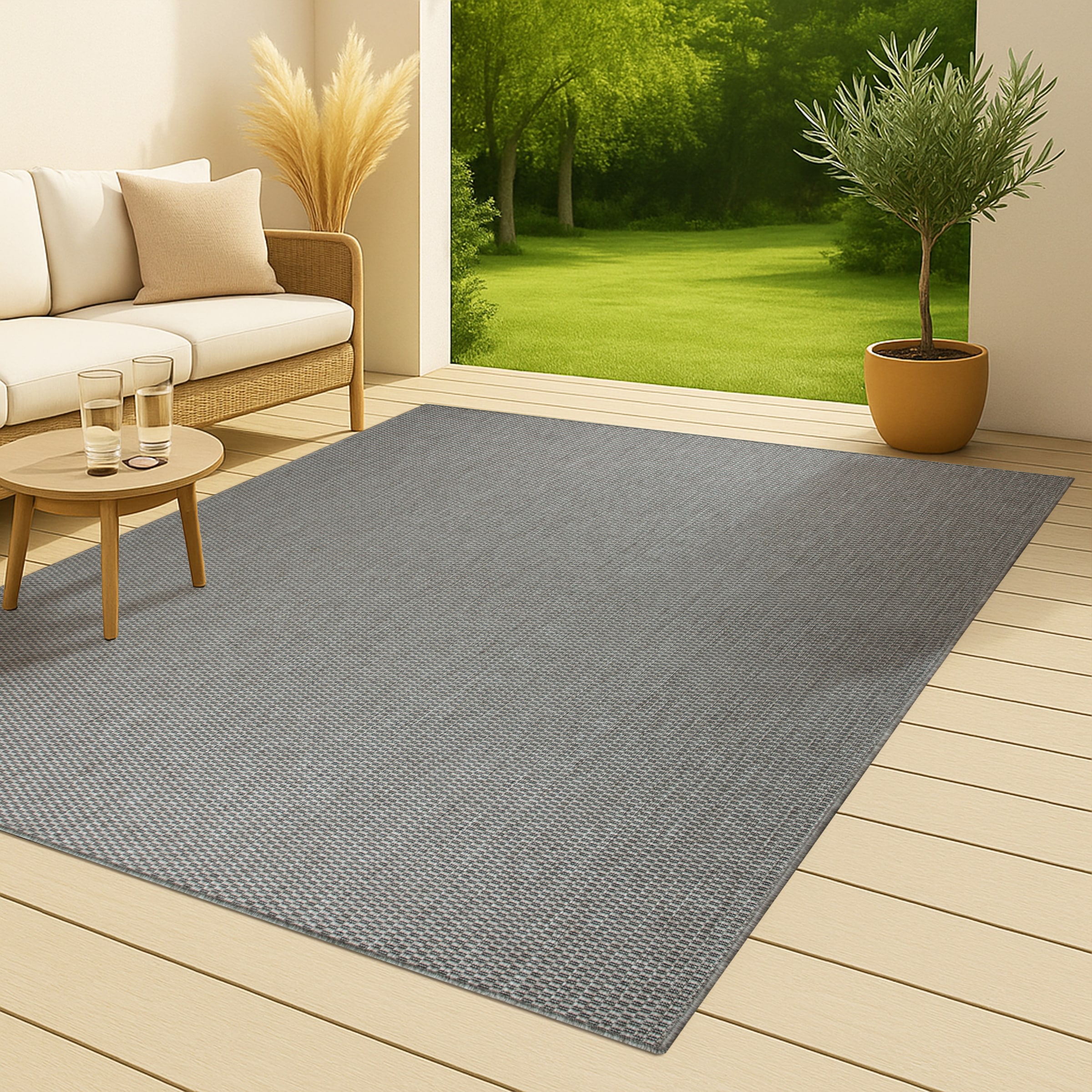my home Teppich »Venedig auch als Läufer erhältlich«, rechteckig, 4 mm Höhe, In- und Outdoor geeignet, Sisal-Optik, Wetterfest & UV-beständig