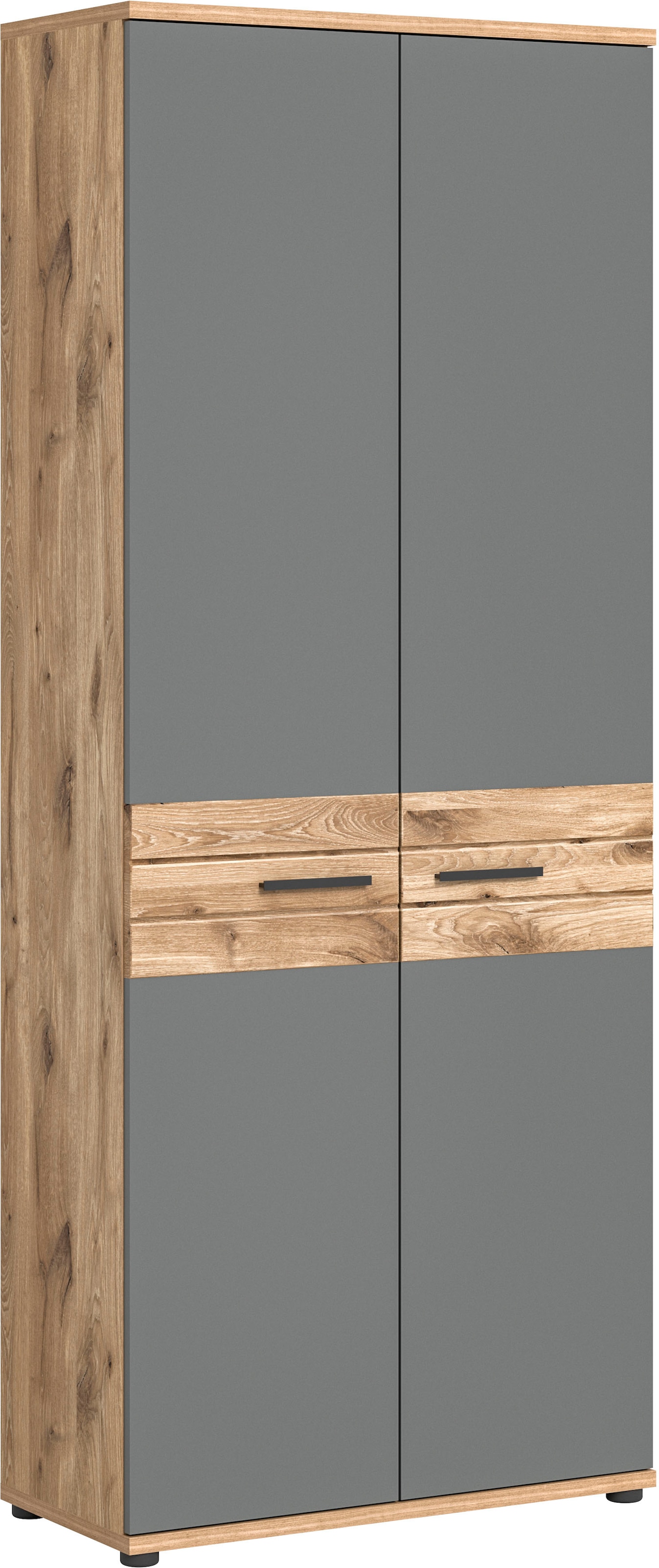 Aktenschrank »Riga, Breite 80cm, in Nox Oak Nachbildung und Basalt grau«, Büroschrank,...