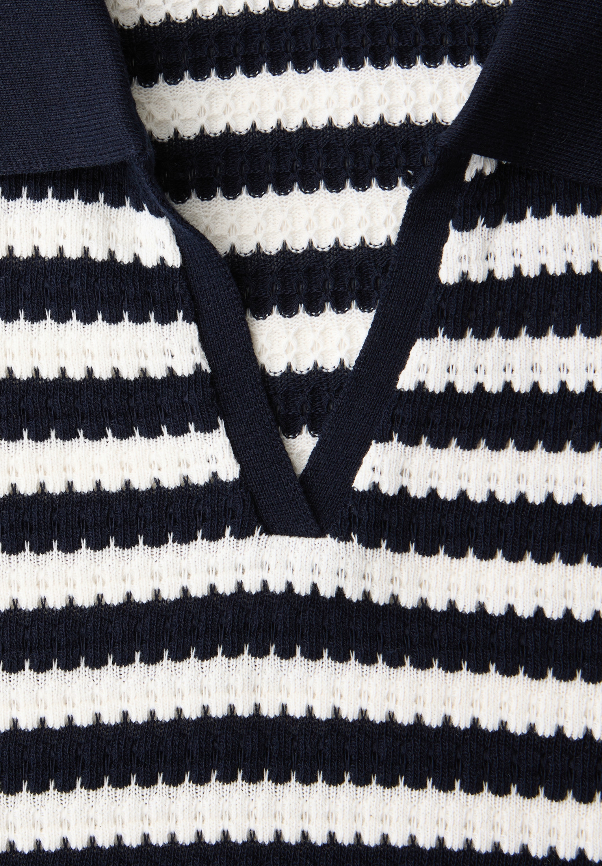 STREET ONE Poloshirt Sommer-Strick-Polo mit Streifen