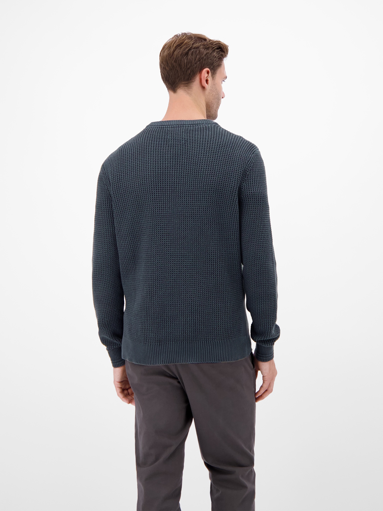 LERROS Rundhalspullover in sportiver Struktur