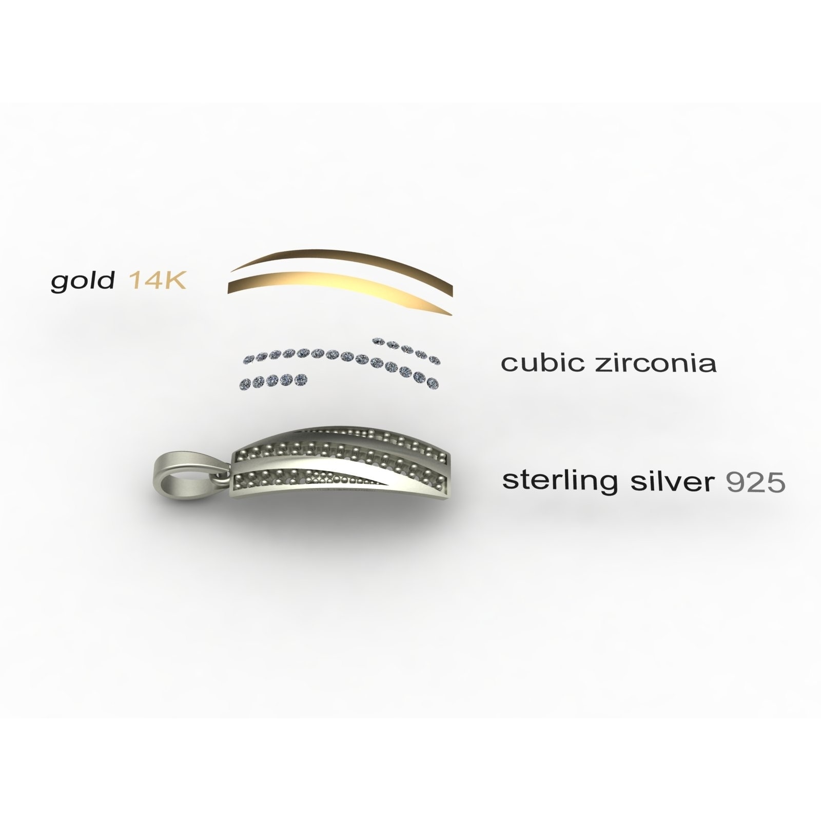OSTSEE-SCHMUCK Kette und Anhänger Set »- Sunny Exklusiv - Silber 925/000 & Gold 585/000 - Zirkonia«
