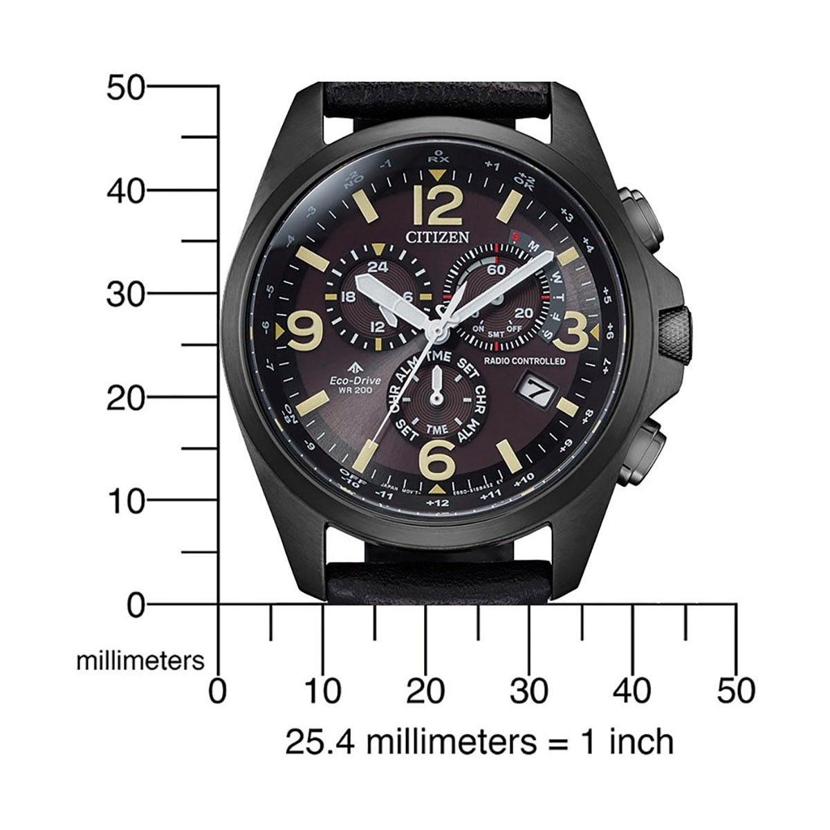 Citizen Funkchronograph »Promaster Land«, Armbanduhr, Herrenuhr, Solar, Datum, Stoppfunktion, Saphirglas
