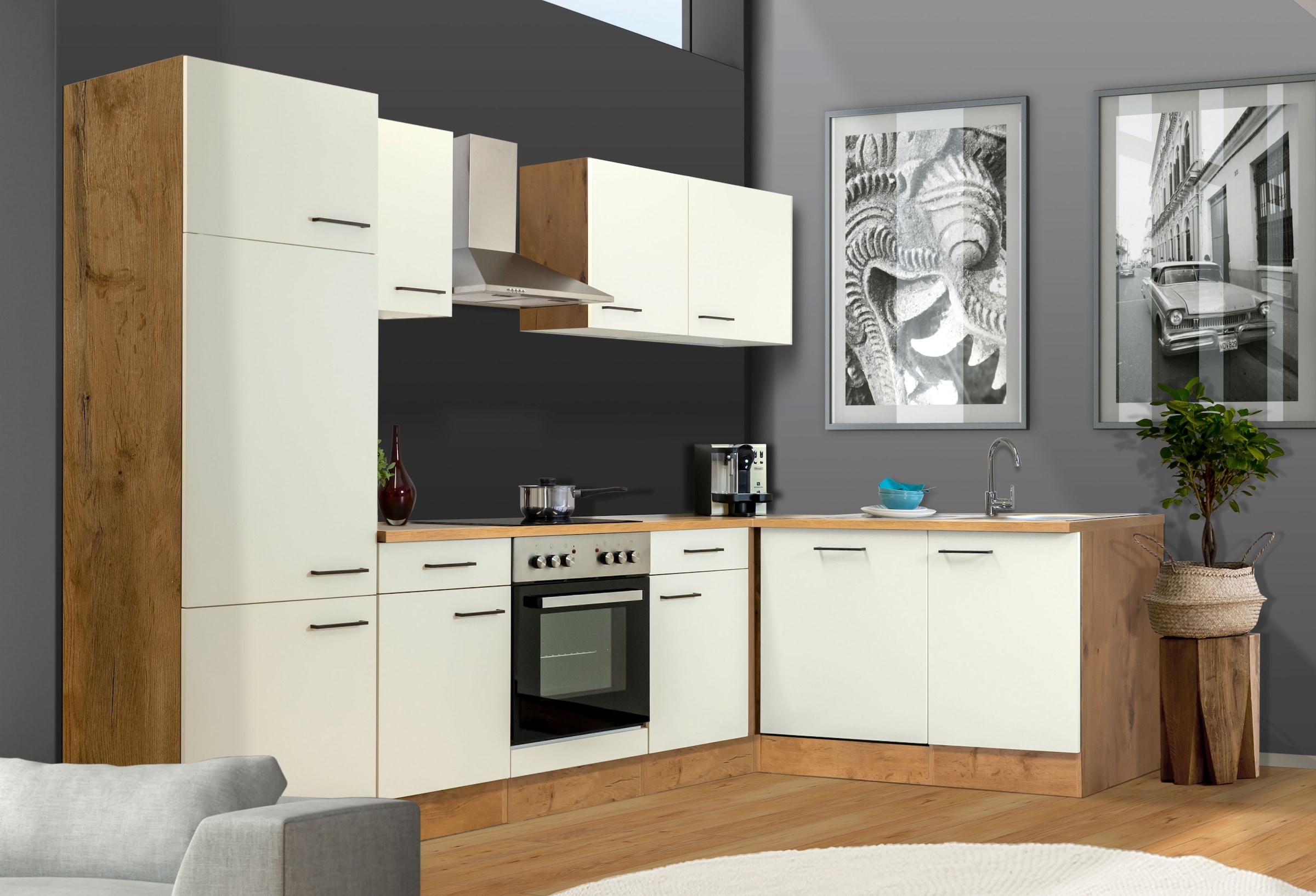 Flex-Well Küchenzeile »Vintea« mit E-Geräten, Gesamtbreite 280 x 170 cm
