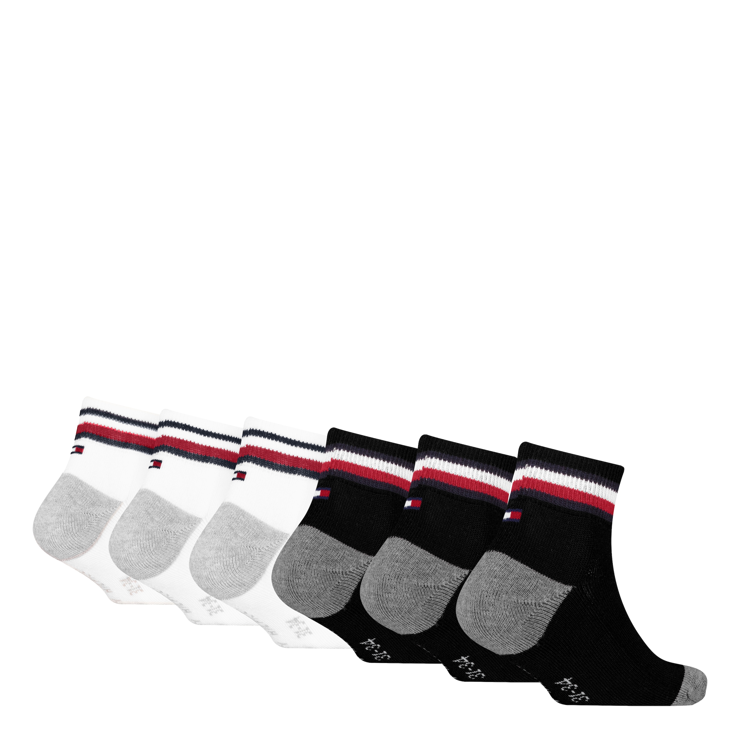 Tommy Hilfiger Kurzsocken »TH KIDS ICONIC SPORTS QUARTER 6P ECOM« 6 Paar,  Gepolsterte Sohle für Stoßdämpfung und zusätzlichen Komfort