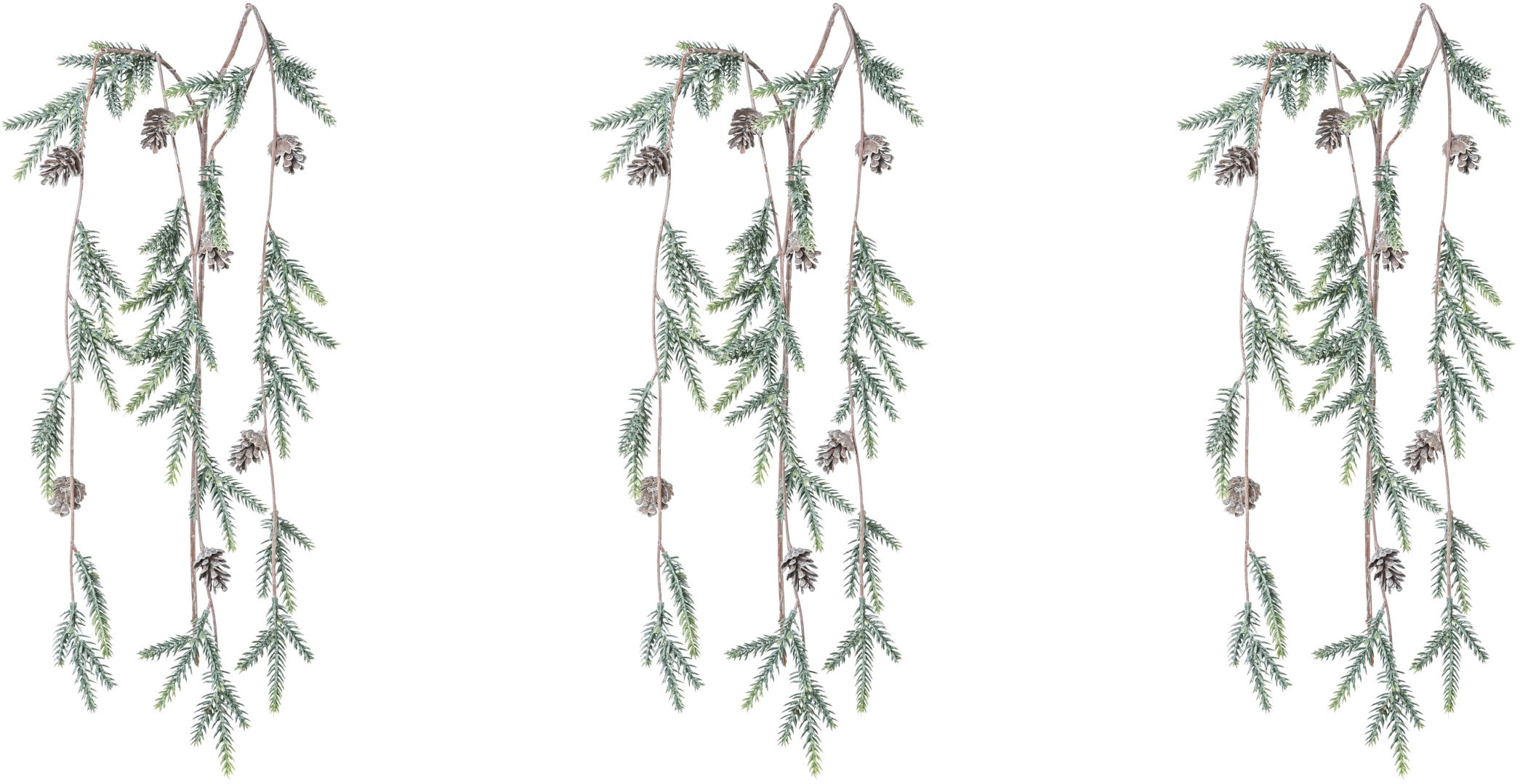 Creativ green Winterliche Kunstpflanze »Weihnachtsdeko«, mit zahlreichen Fichtenspitzen und Zapfen, 3er-Set