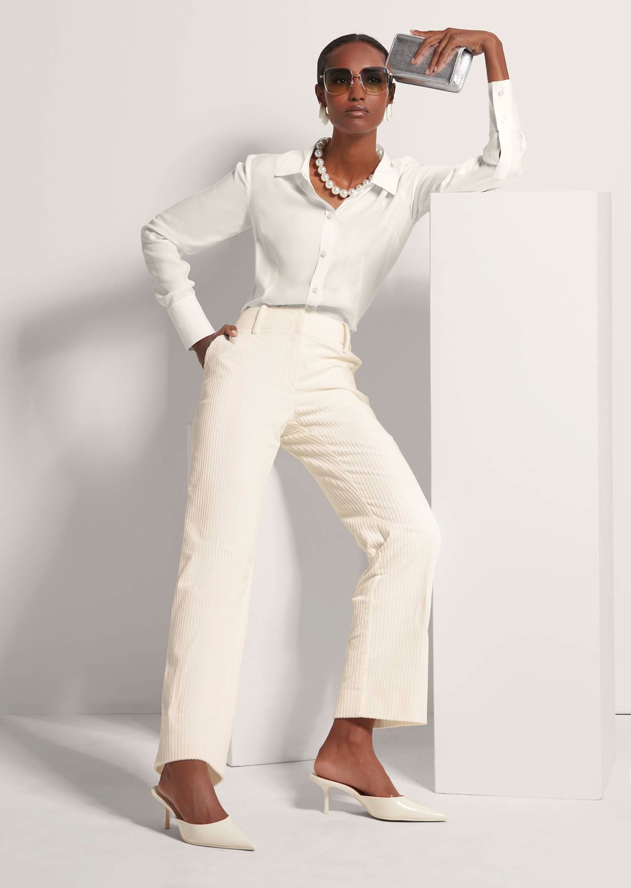 MADELEINE Hemdbluse »Hemdbluse Elegante Viskosebluse mit Hemdkragen«