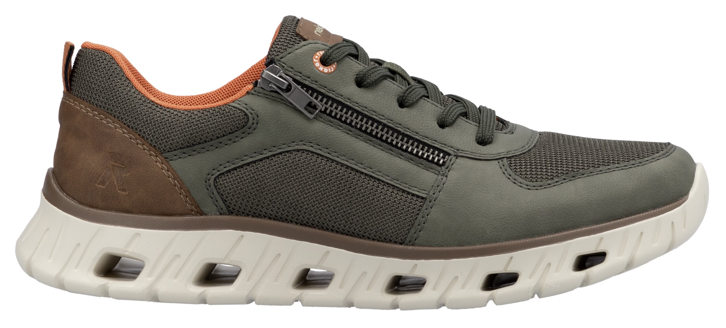 RIEKER Sport Sneaker, Schnürschuh, Freizeitschuh, Halbschuh mit Reißverschluss