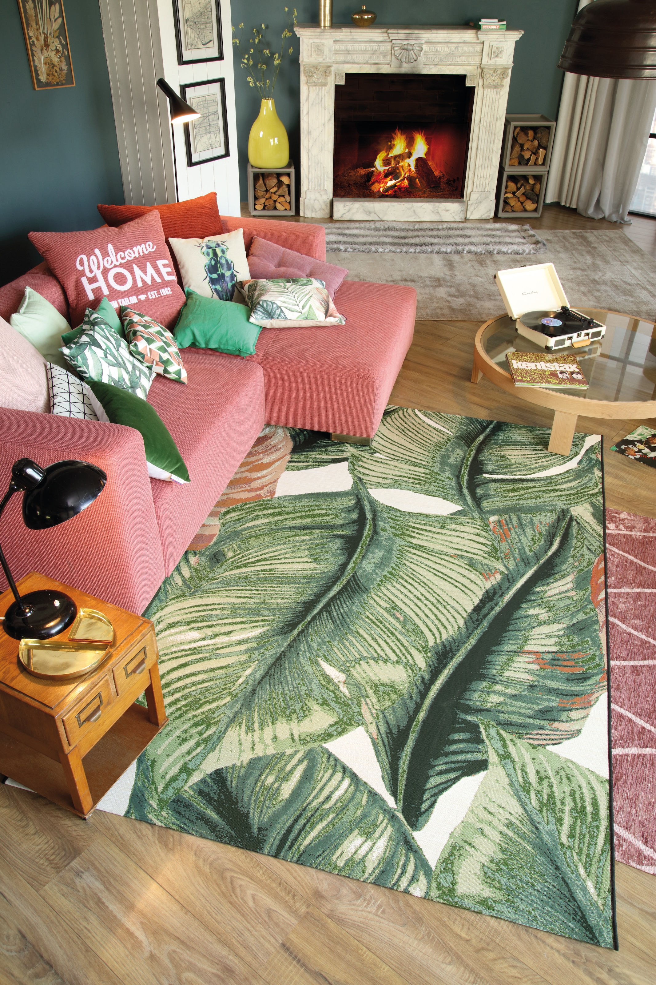 TOM TAILOR HOME Teppich »Garden Leaf«, rechteckig, Flachgewebe, In- und  Outdoor geeignet, Wohnzimmer im OTTO Online Shop