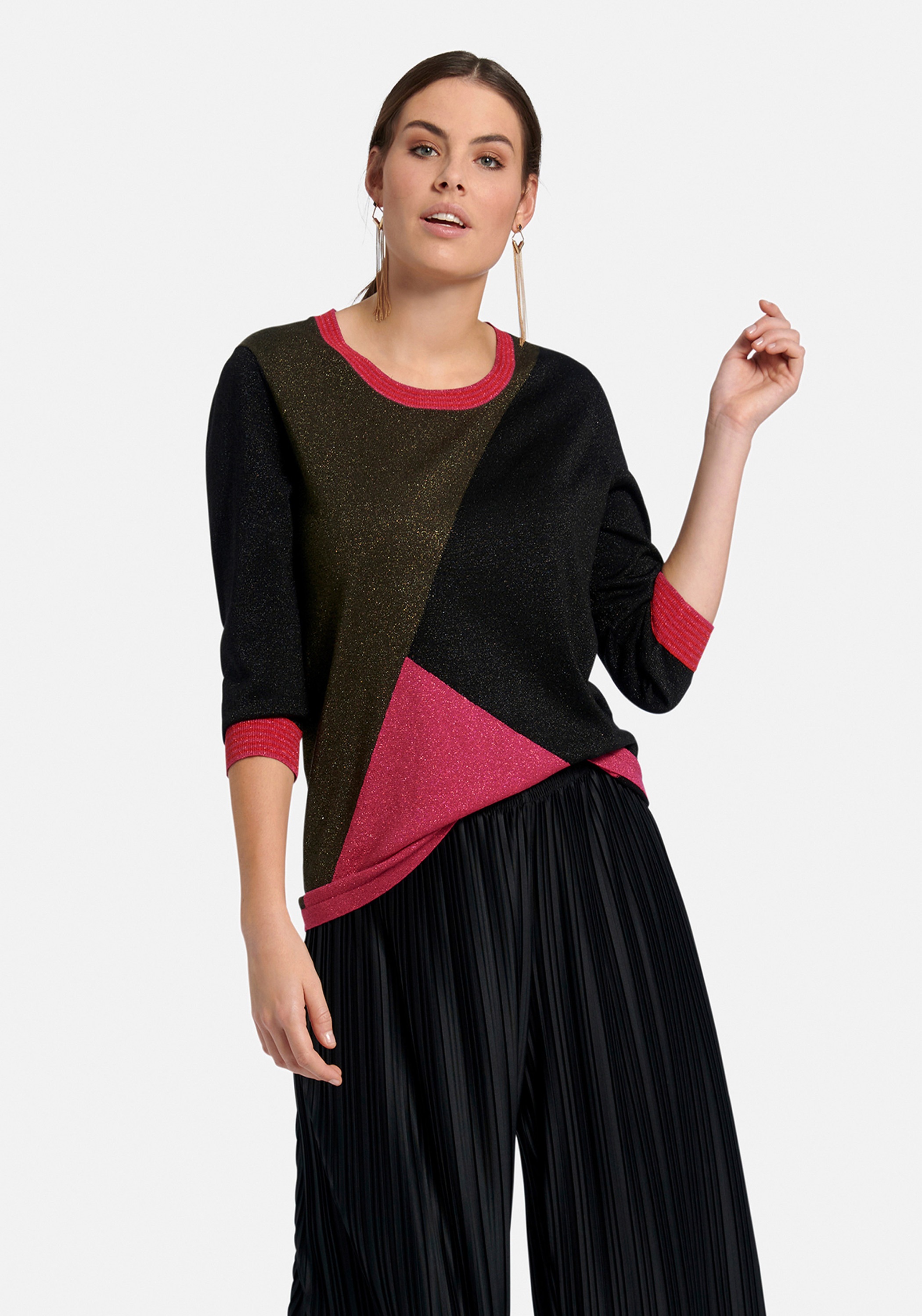 Emilia Lay Rundhalspullover »mit 3/4-Arm«, und Colour-Blocking