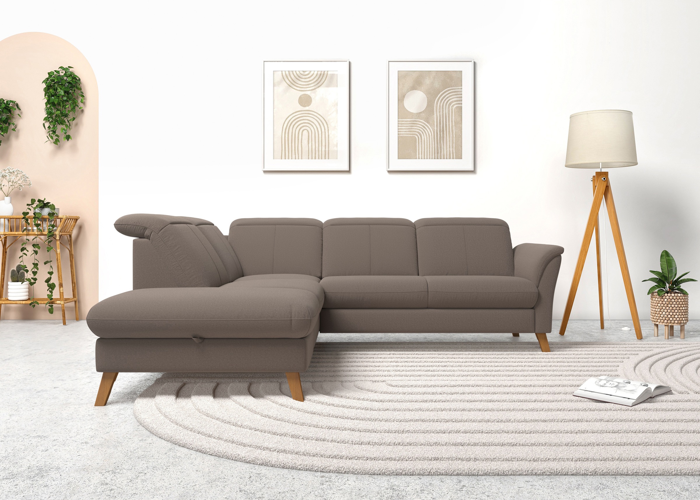 sit&more Ecksofa »Romero L-Form« wahlweise mit oder ohne TV-Funktion, Bettfunktion, Bettkasten