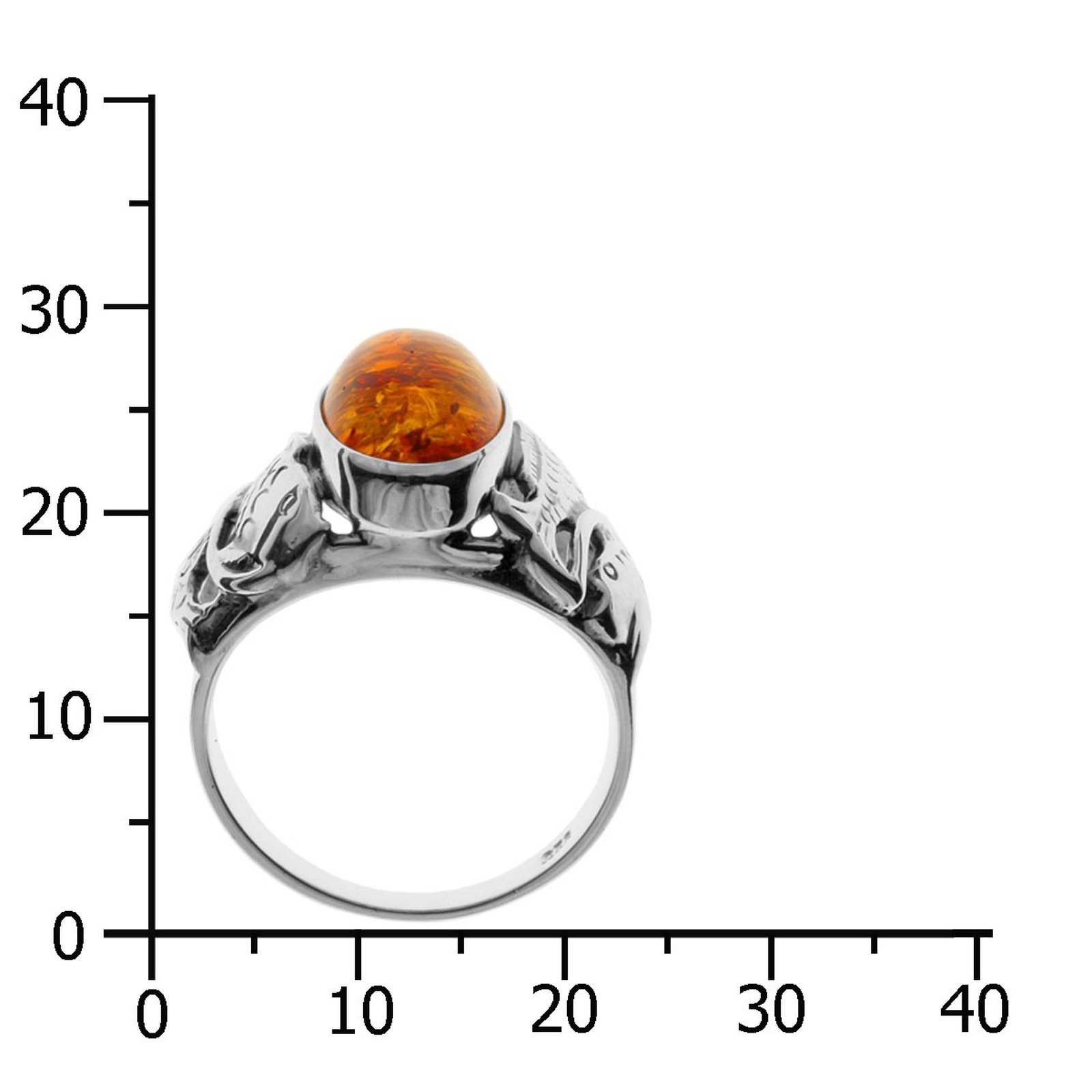 OSTSEE-SCHMUCK Fingerring »- Fischland 16x8 mm - Silber 925/000 - Bernstein«