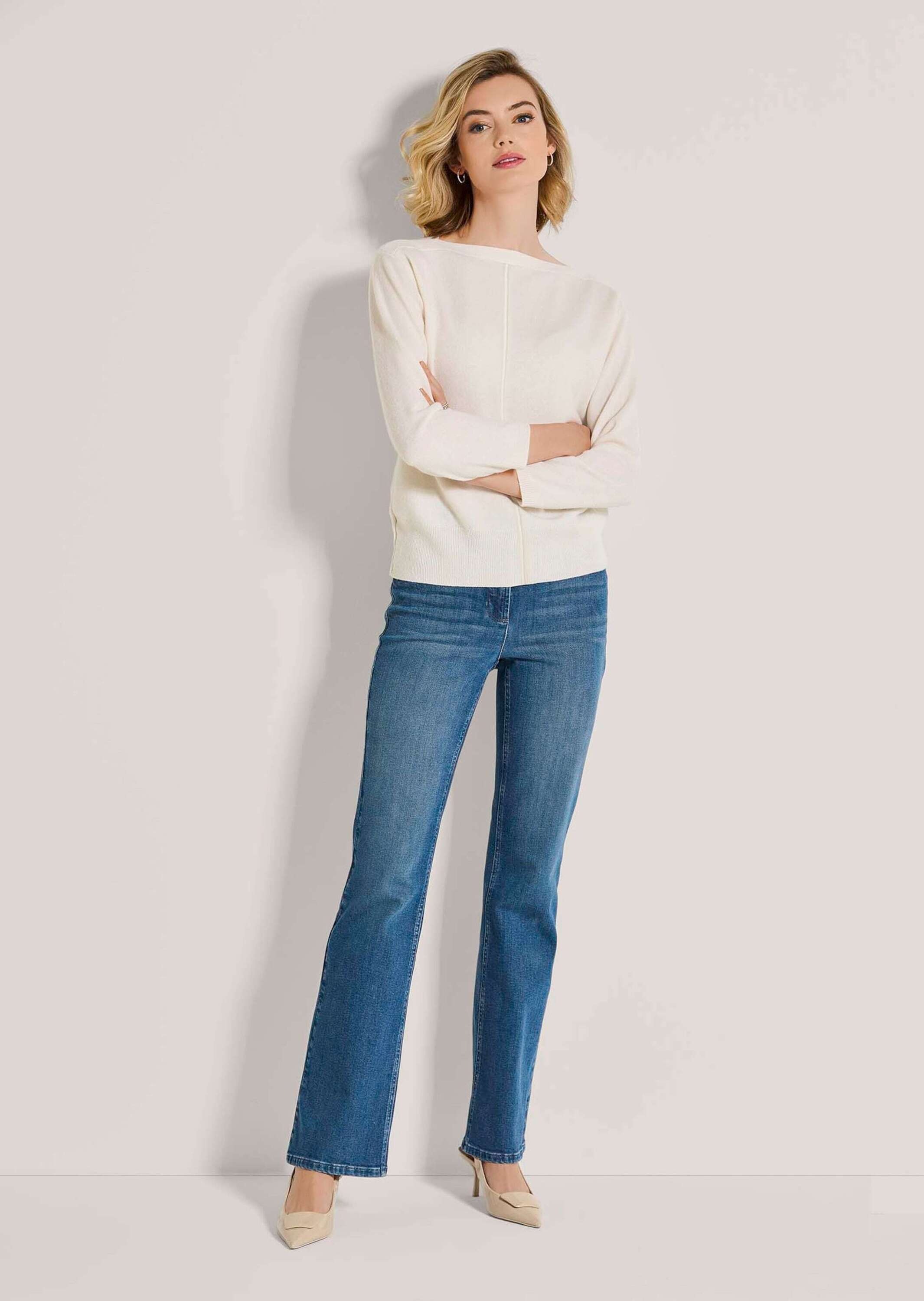 MADELEINE Longpullover »Pullover U-Boot-Pullover mit Fledermausärmeln«