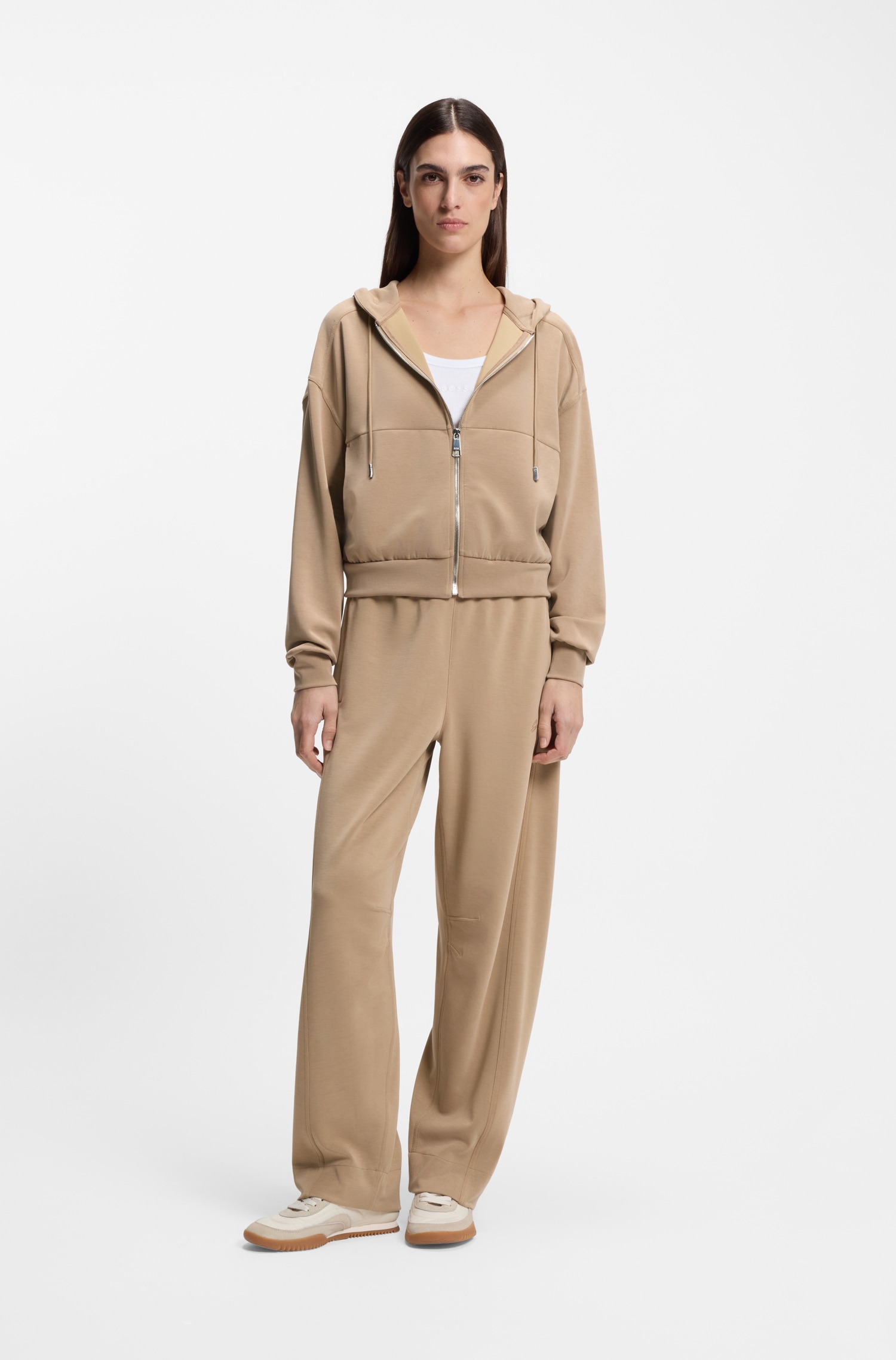 BOSS ORANGE Kapuzensweatjacke »Elijak Premium Damenmode«, im Oversized Fit