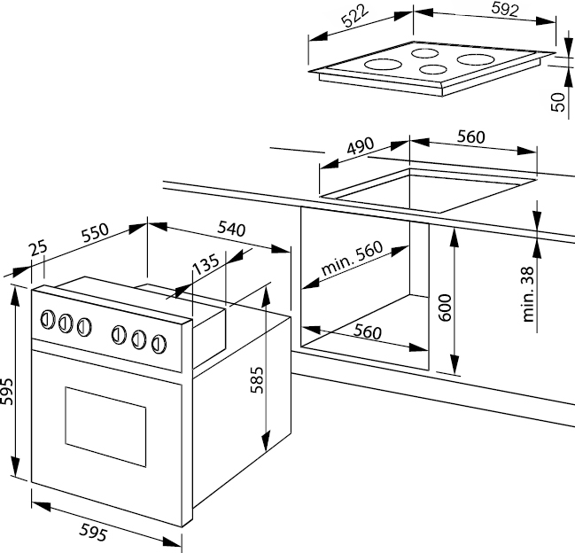 Amica Induktions Herd-Set »EHI 935 331 E« Steam Clean Backofen;Induktionskochfeld, 1 Stk. tlg. Komfort pur: beste Sicht, leicht reinigen, sicher kochen