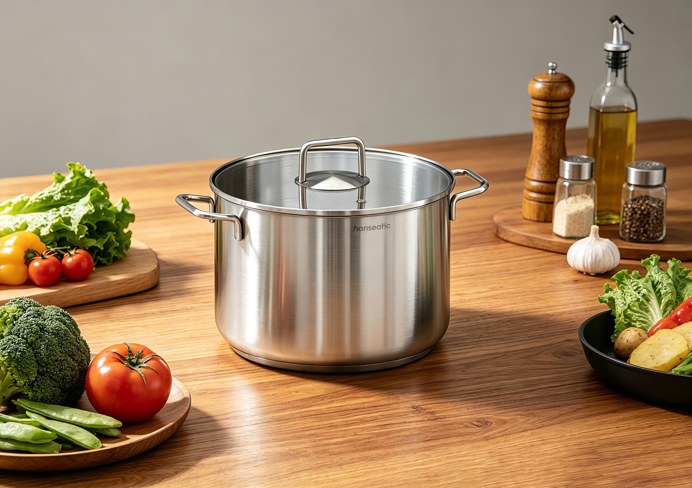 Hanseatic Kochtopf »BASIC, Fassungsvermögen 9,5 l« 1 tlg. Edelstahl 18/10