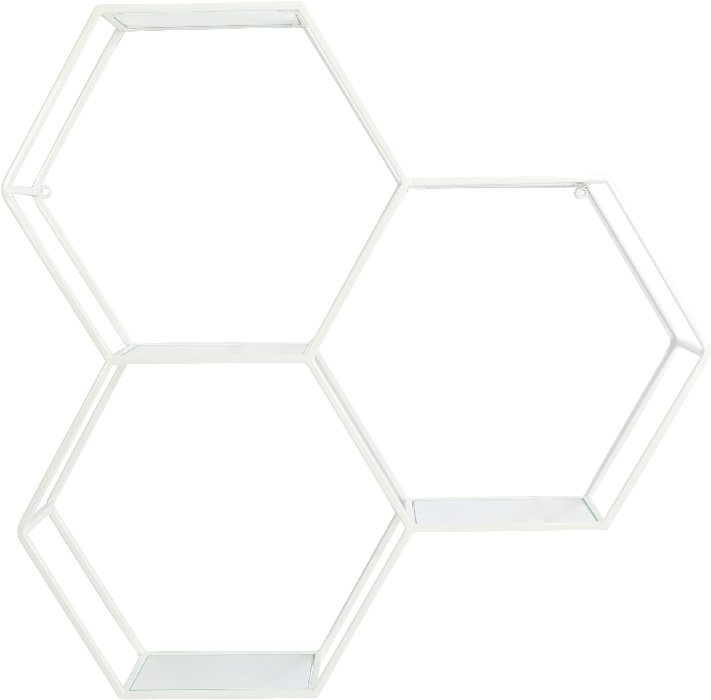 OTTO home Deko-Wandregal »Lenia, 3 Ablageflächen aus Glas in einer besonderen Form kombiniert« für elegantes und modernes Wohnen, aus Metall, in 3 Farben