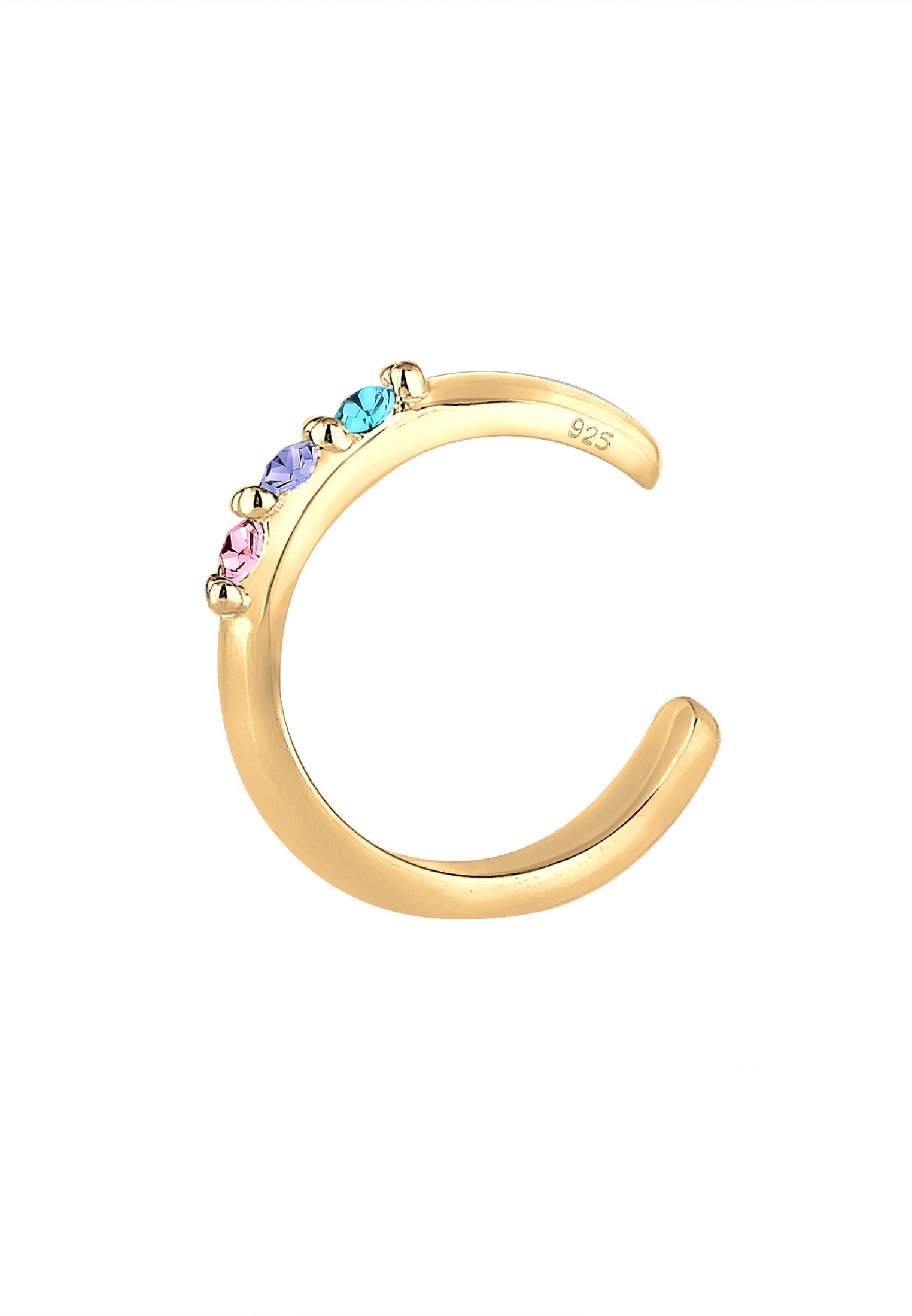 Elli Ohrklemme »Ohrringe Earcuff Single Glas Kristalle Weiß 925 Sterling Silber«