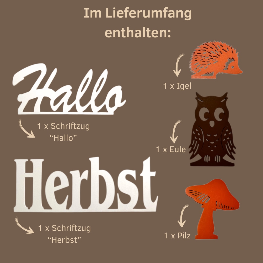 Weigla Dekofigur »Figurenset "Herbst" für WEIGLA Dekosockel, aus Holz« Erzgebirge garantiert, Herbstdeko für innen