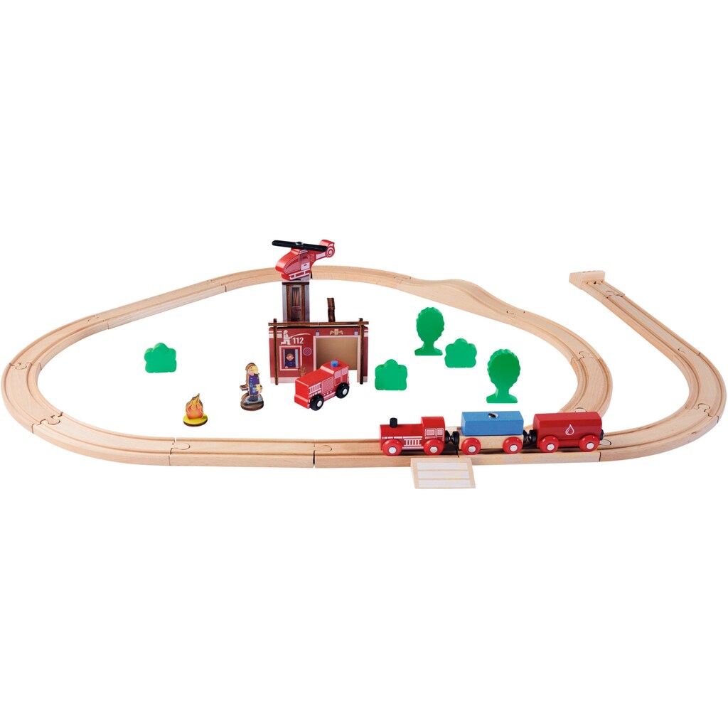 Eichhorn Spielzeug-Eisenbahn »Holzspielzeug, Feuerwehr«, (Set, 33 tlg.)