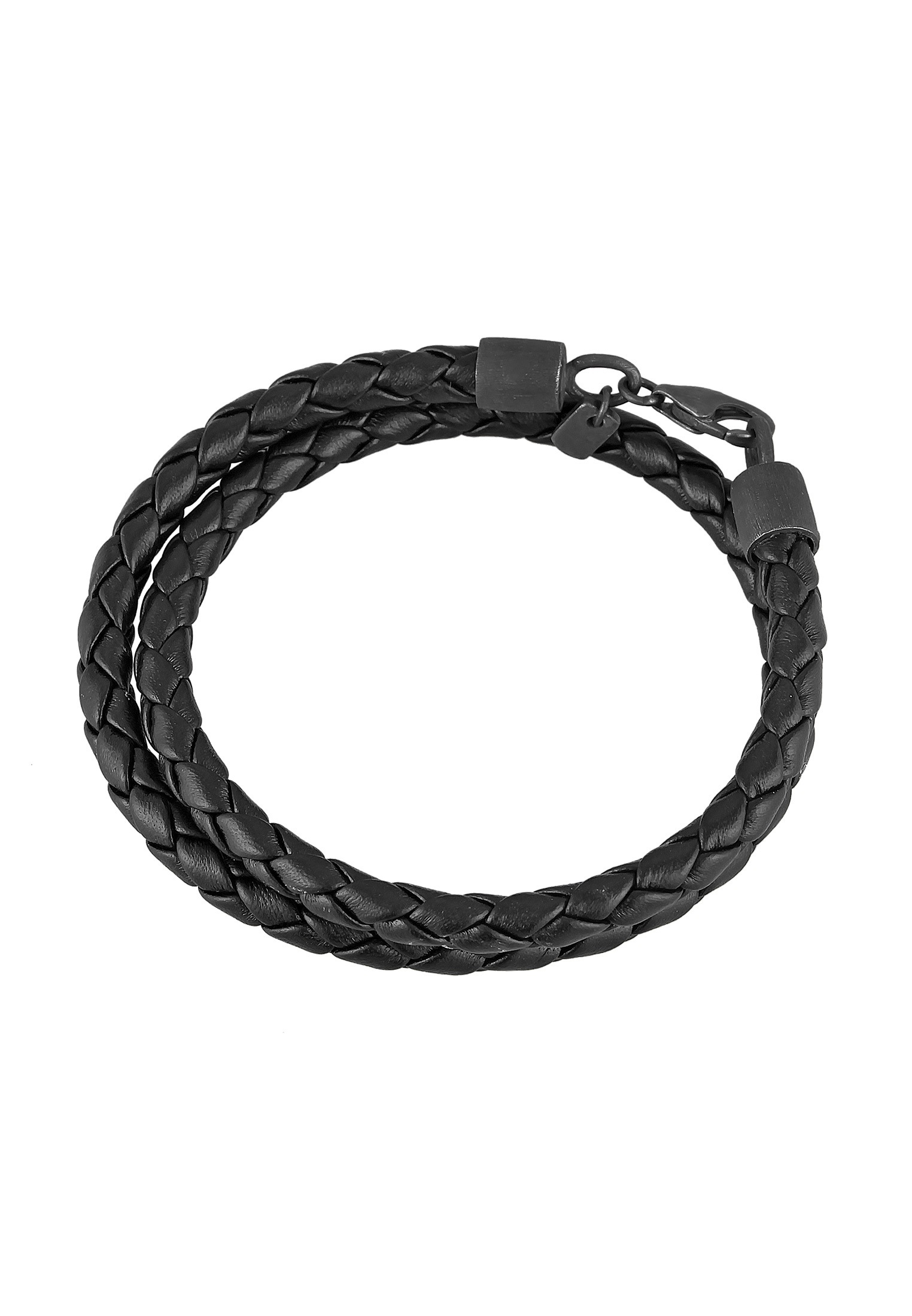 Kuzzoi Armkette »Armband Echtleder Geflochten Wickeldesign 925 Silber«