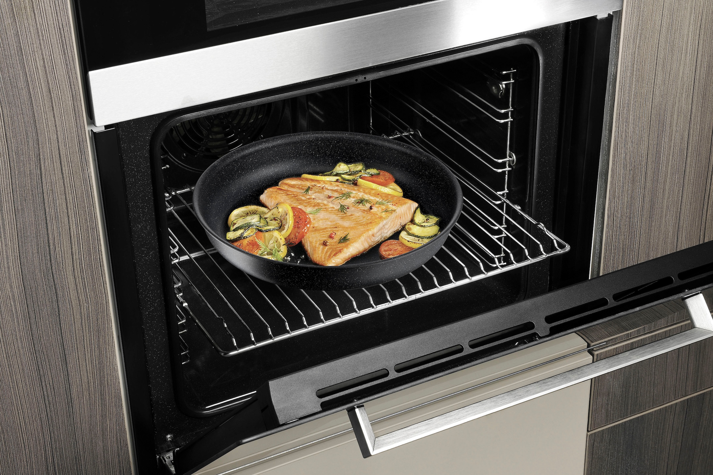 Tefal Pfannen-Set »Ingenio Unlimited«, Aluminium, (Set, 3 tlg., Tefal Ingenio Unlimited Pfannenset, 2 teilig, Ø 24, 28 cm, 1 Griff), stapelbar, Antihaftversiegelung, Induktion, Made in France, kompakt