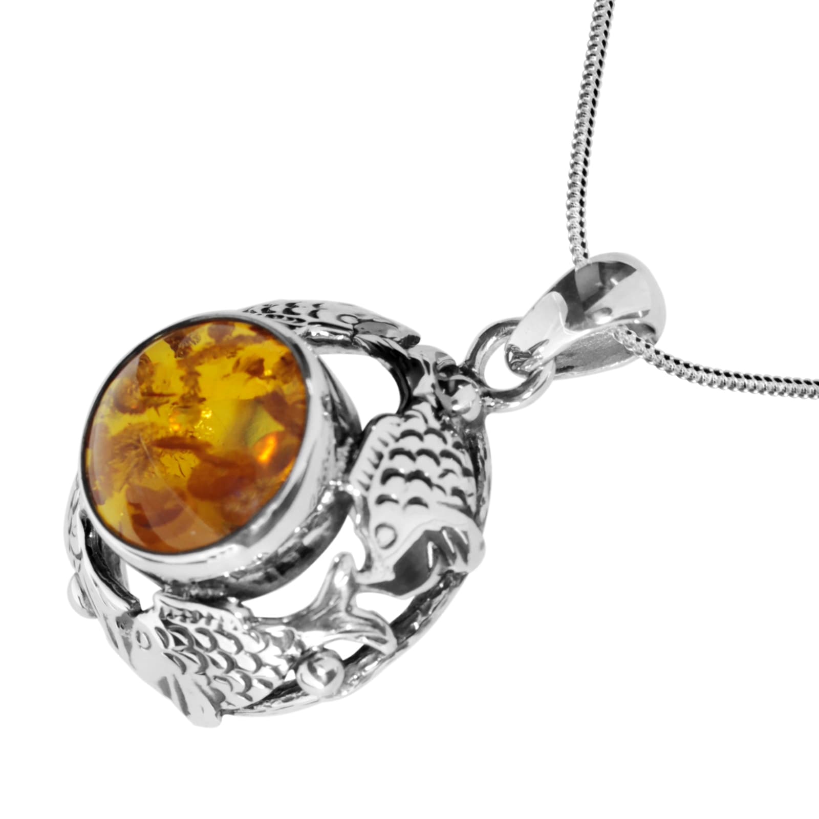 OSTSEE-SCHMUCK Kette mit Anhänger »- Fischland 28x20 mm - Silber 925/000 - Bernstein«
