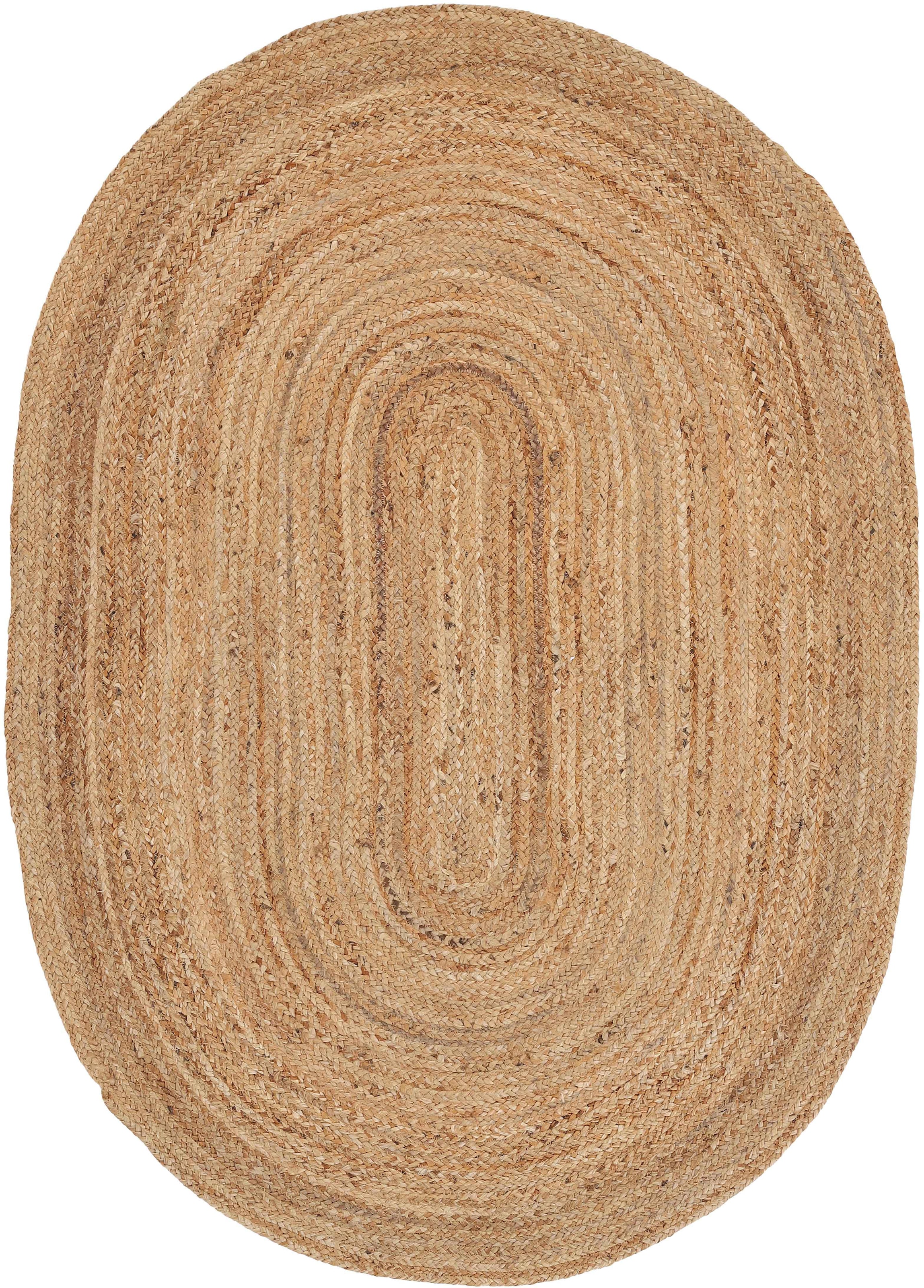 carpetfine Teppich »Nele Juteteppich Naturfaser«, rund, 6 mm Höhe, geflochtener Wendeteppich aus 100%Jute, in rund und oval, viele Größen