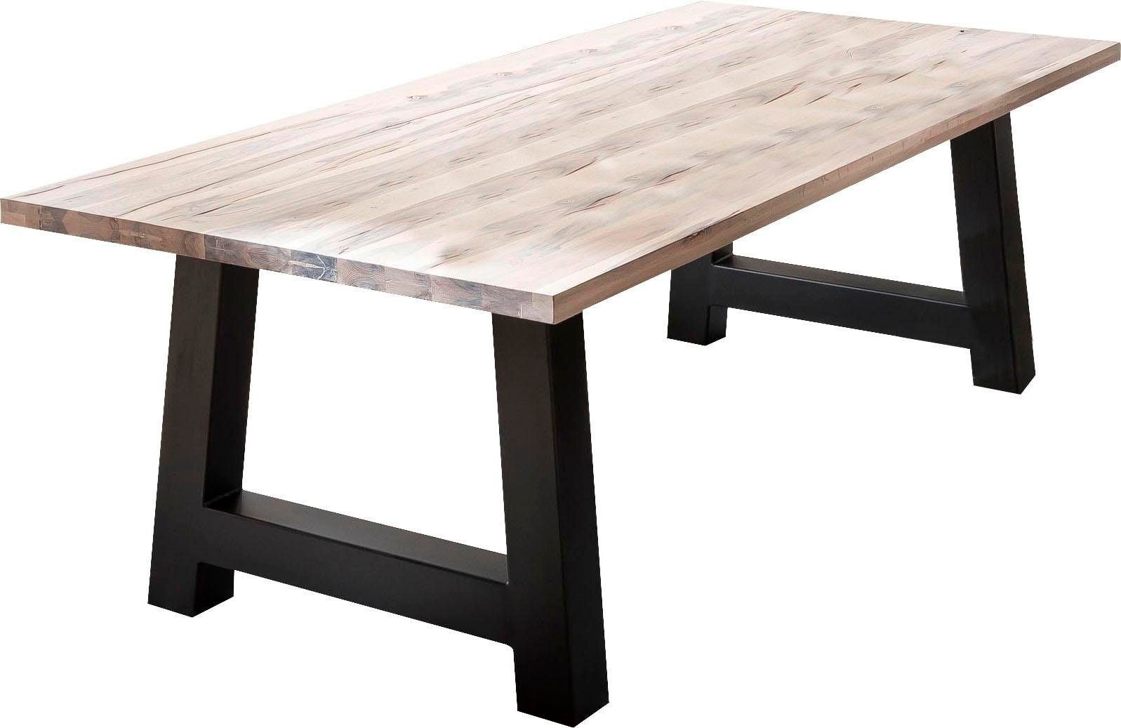 Home affaire Esstisch »New York«, Balkeneiche massiv mit ausdrucksstarker Holzoptik
