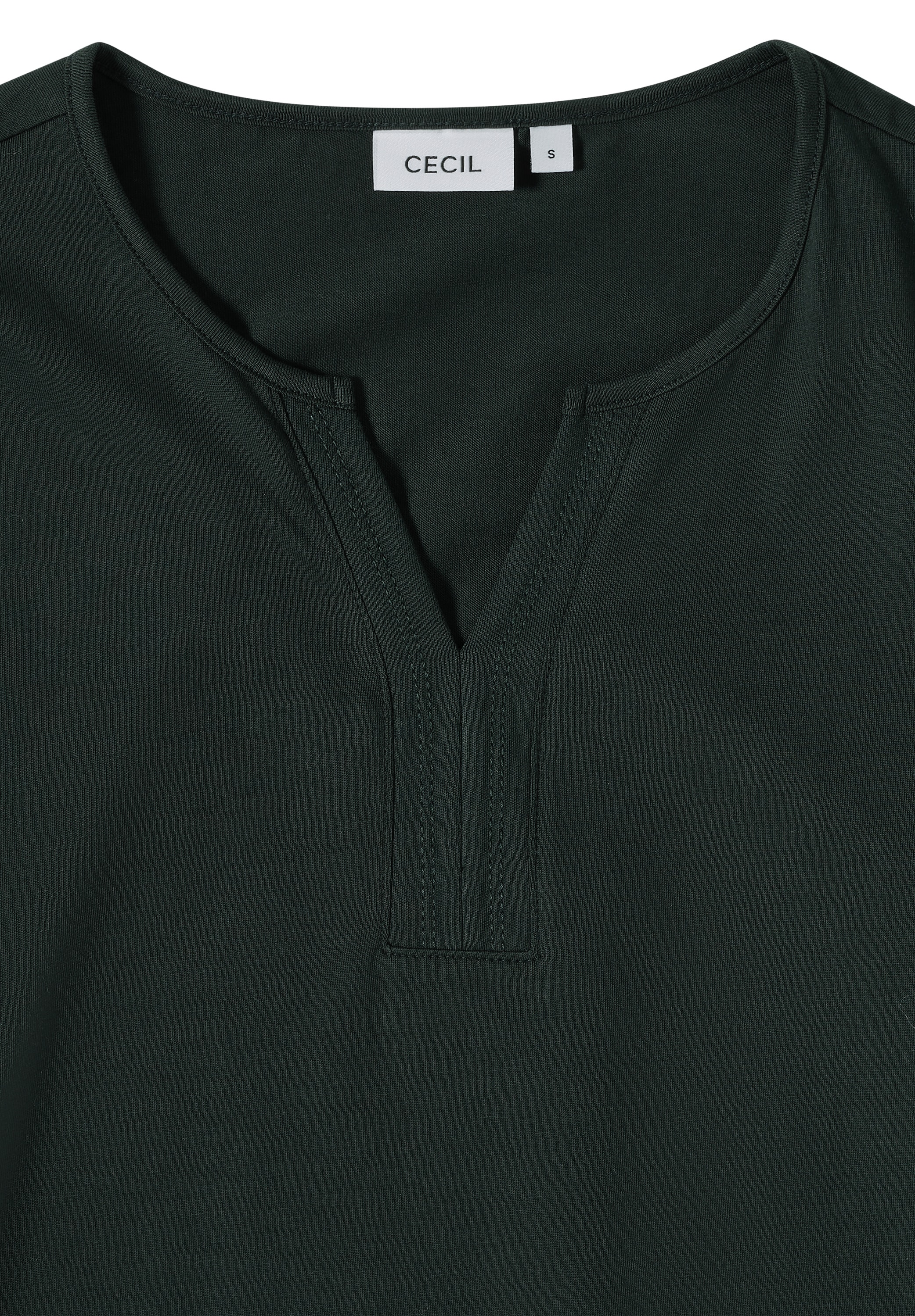 Cecil Tunikashirt, Split Neck, unifarben