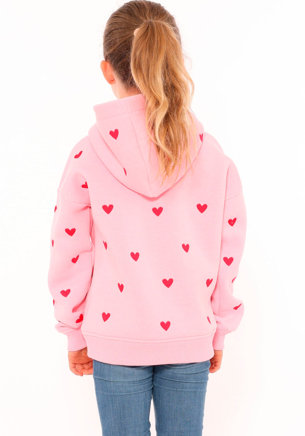 Zwillingsherz Hoodie »"Hearts" Kids«, mit gestickten Herzen allover für Mädchen