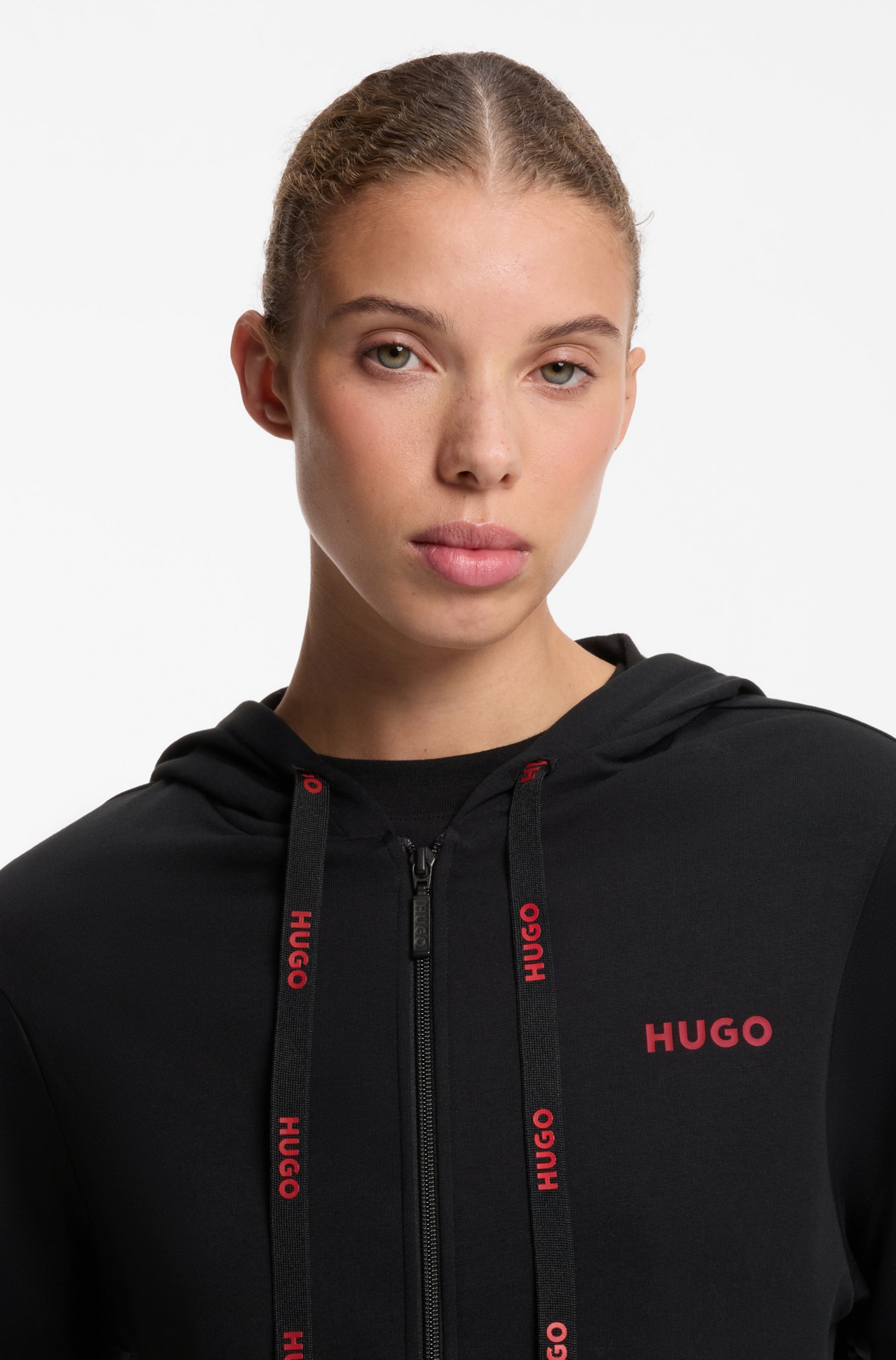 HUGO Underwear Sweatjacke Kapuze, Reißverschluss, gerade geschnitten